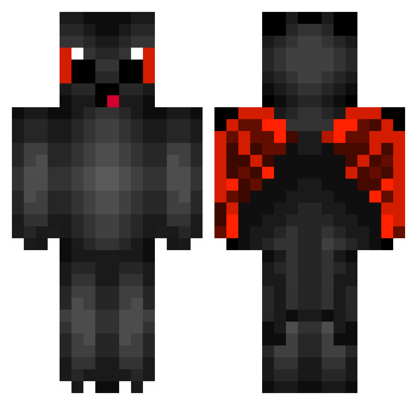 CustomPacks Minecraft skin, front and back view