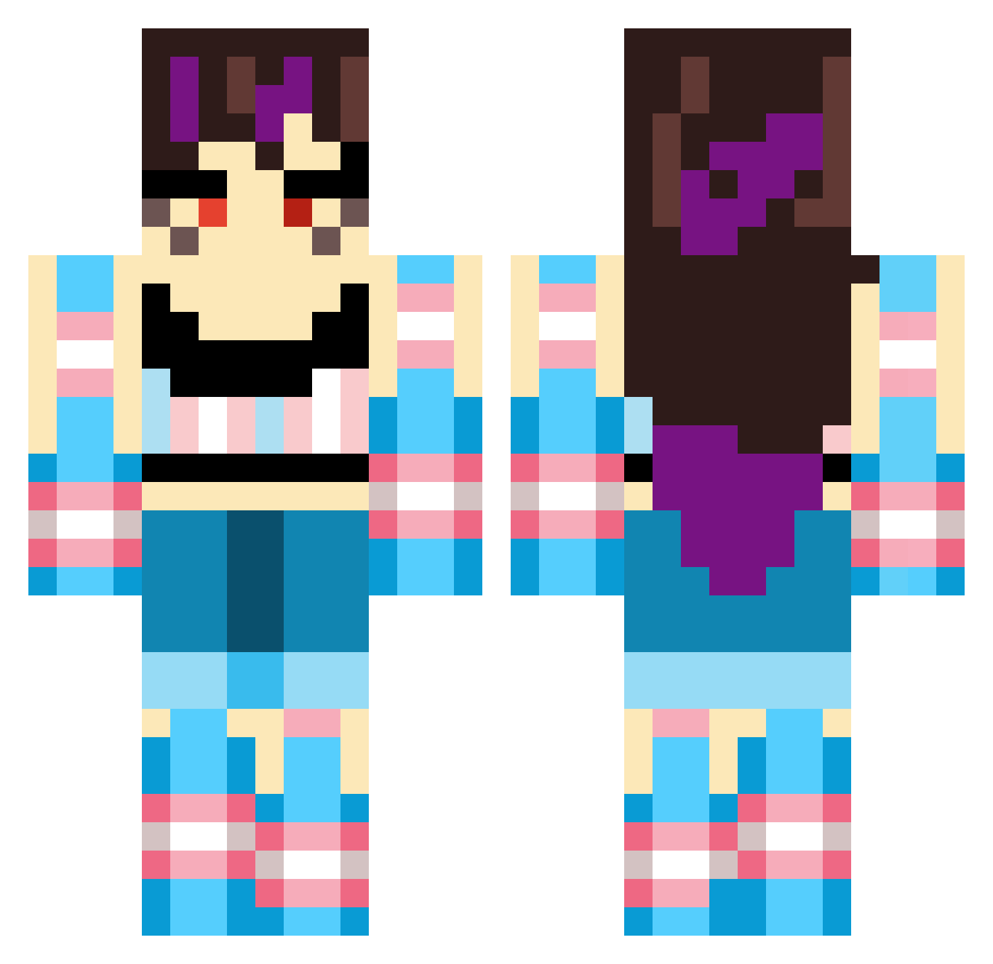 sheriGamer Minecraft skin, front and back view