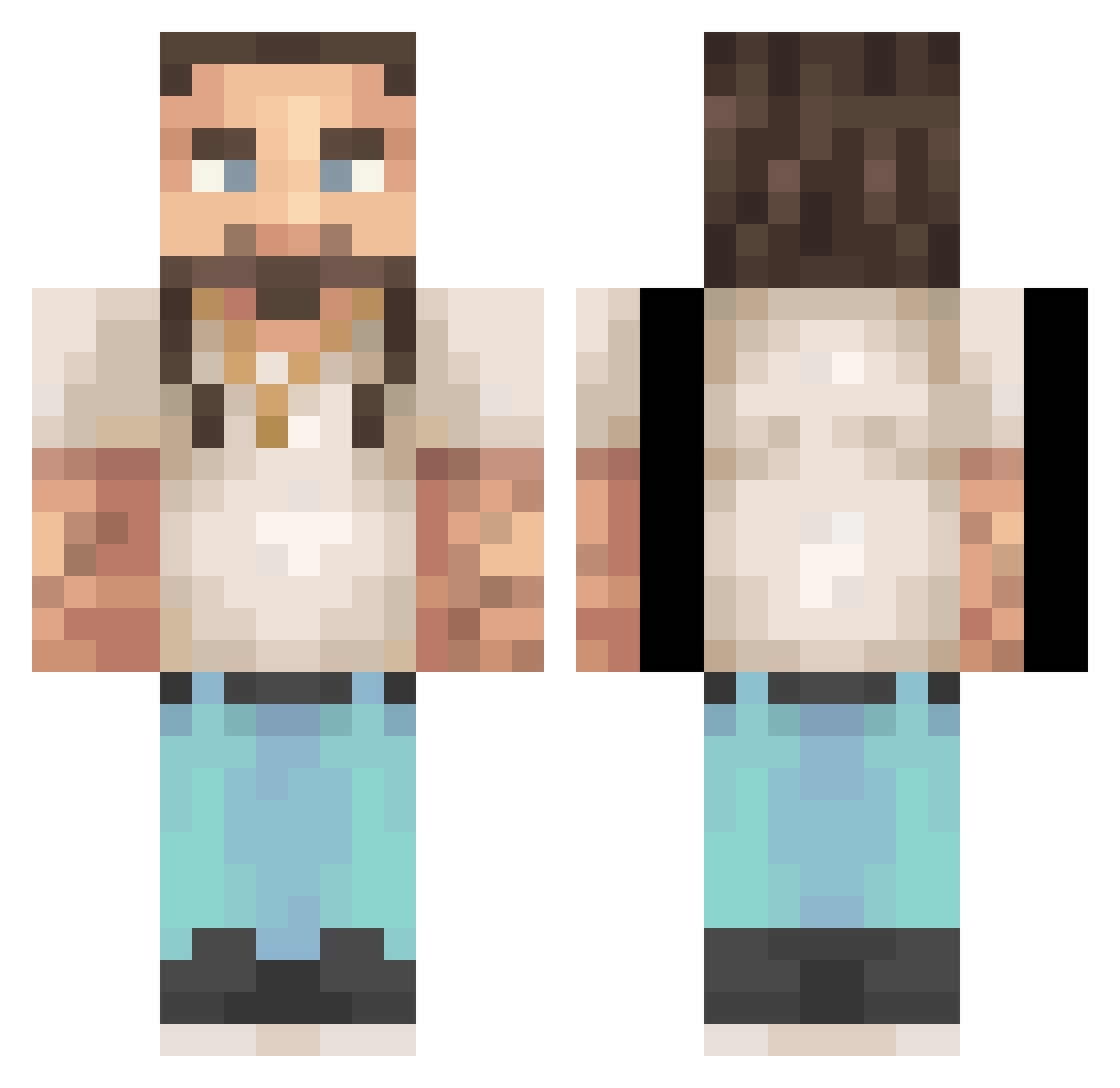 JUGO17 Minecraft skin, front and back view