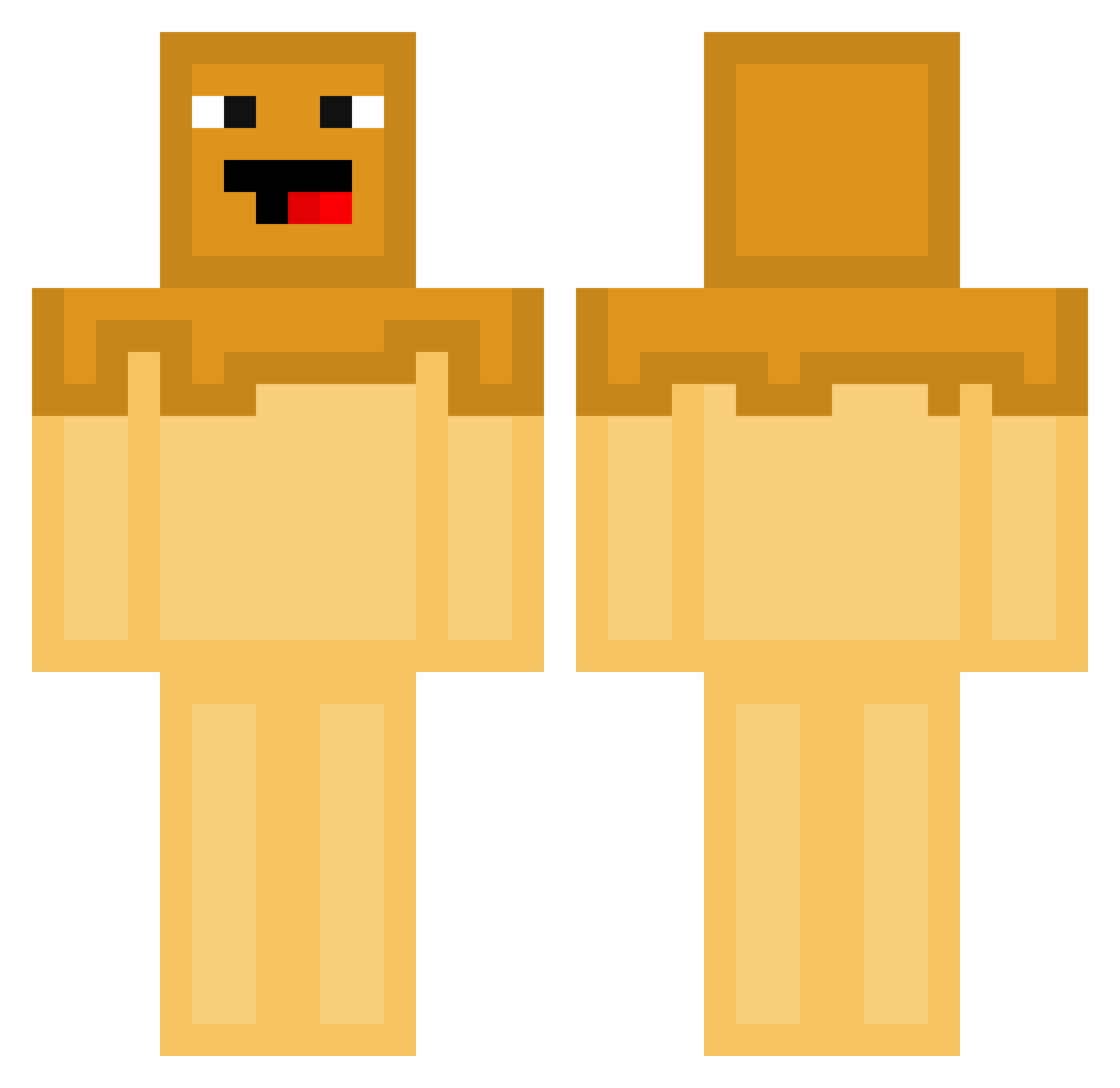 PancakeKing32 Minecraft skin, front and back view
