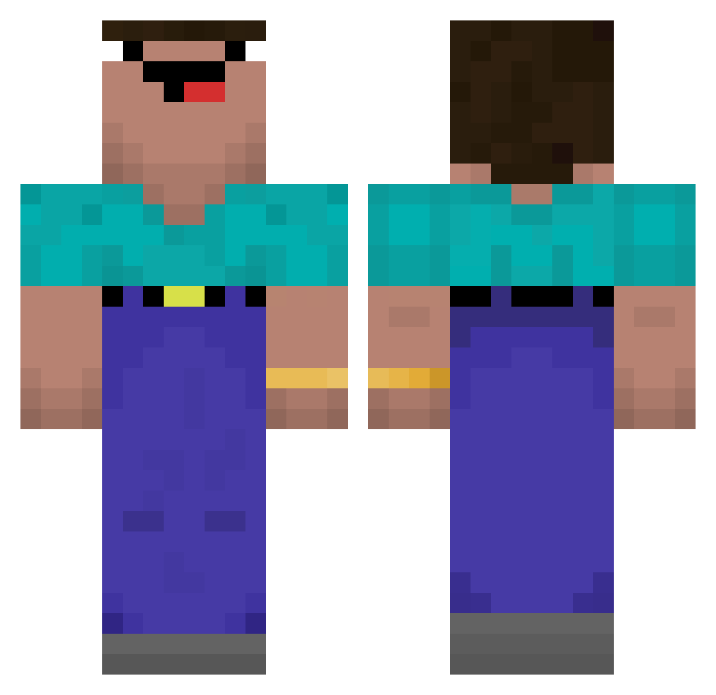 Shuerk Minecraft skin, front and back view