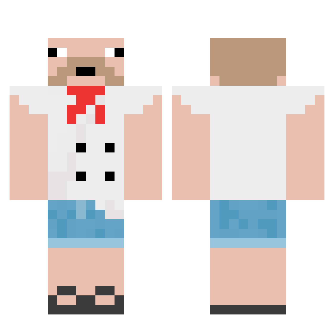 Jungpoop Minecraft skin, front and back view
