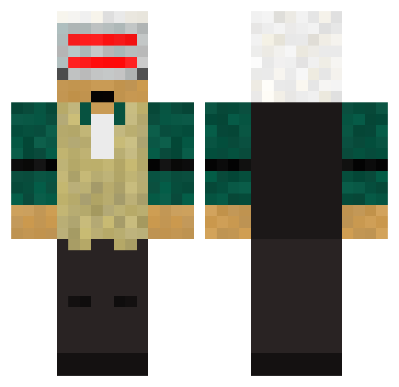 TitusFlavius Minecraft skin, front and back view