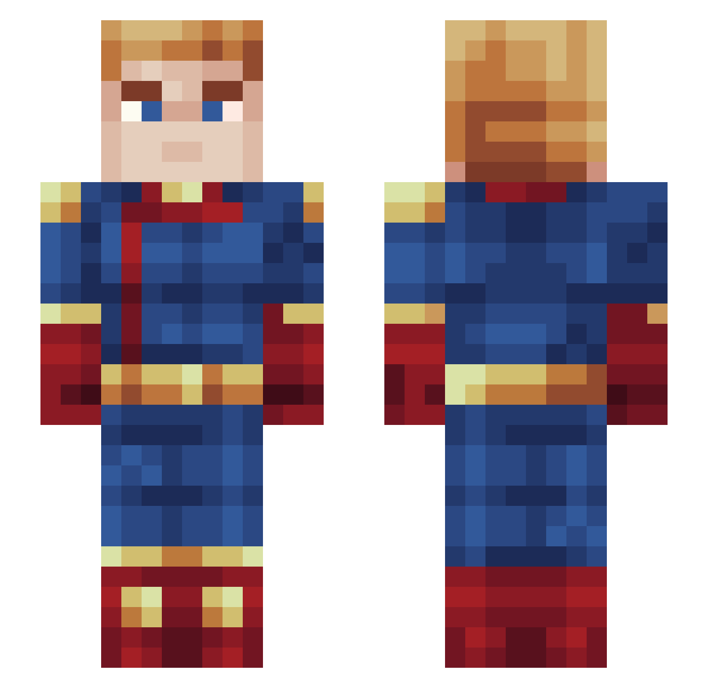 Acrou Minecraft skin, front and back view