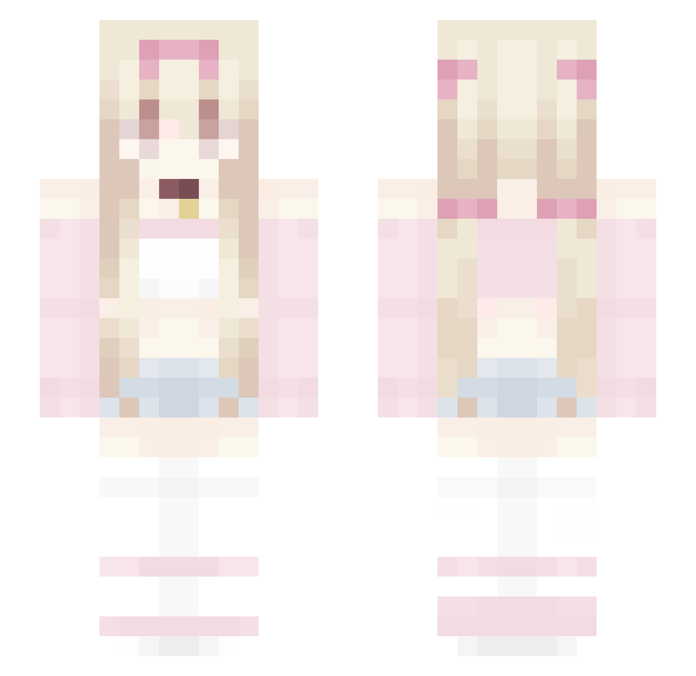 adorily Minecraft skin, front and back view