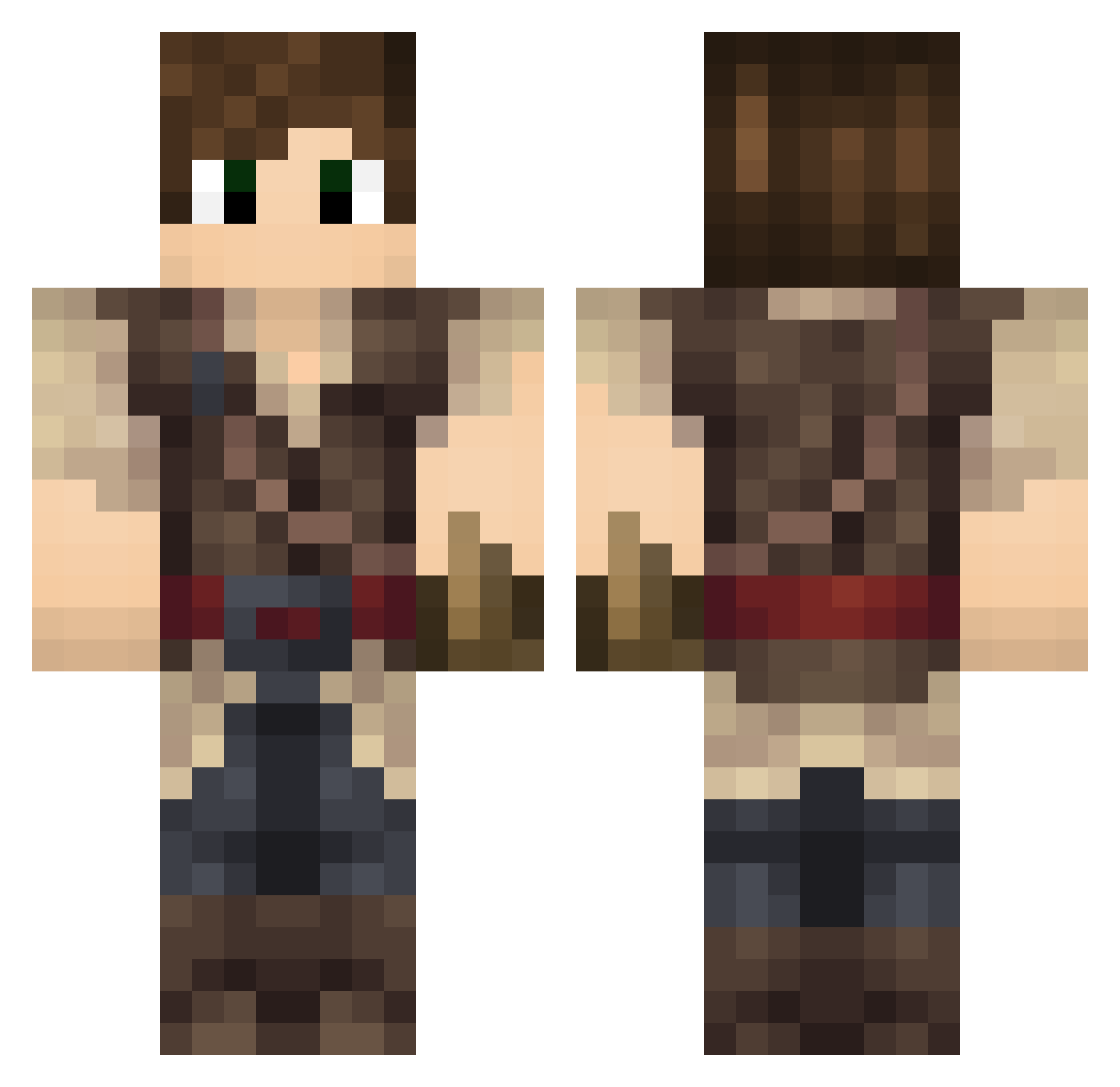 Poppyhead Minecraft skin, front and back view