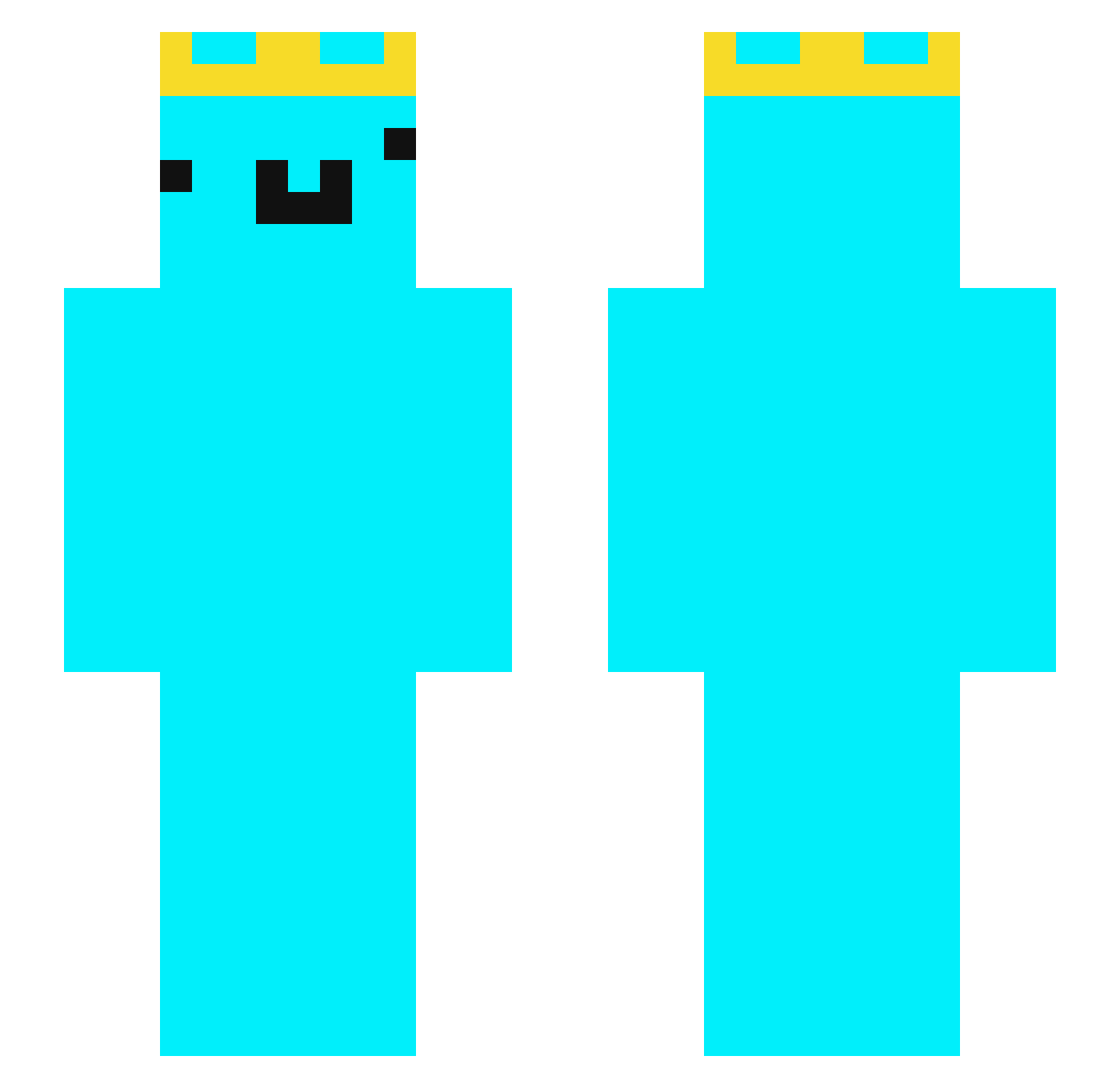 Zilangs Minecraft skin, front and back view