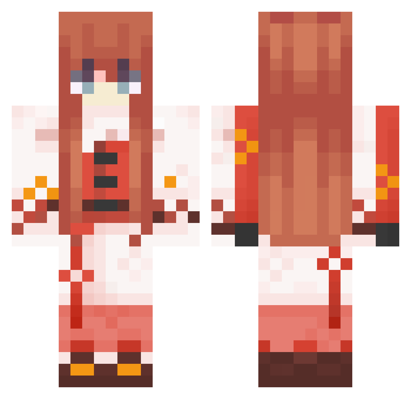 FeiLink Minecraft skin, front and back view