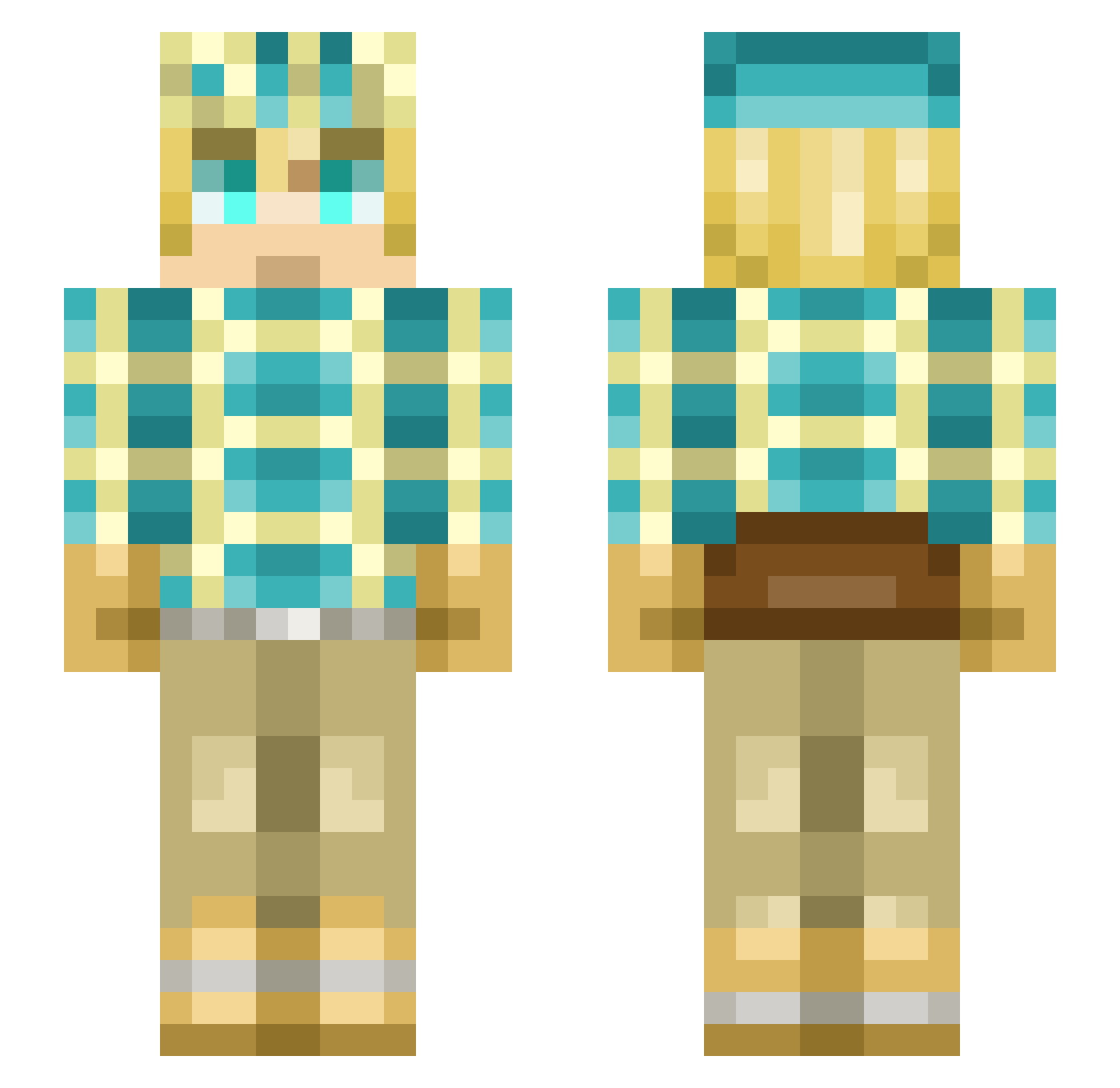 Poseid_n Minecraft skin, front and back view