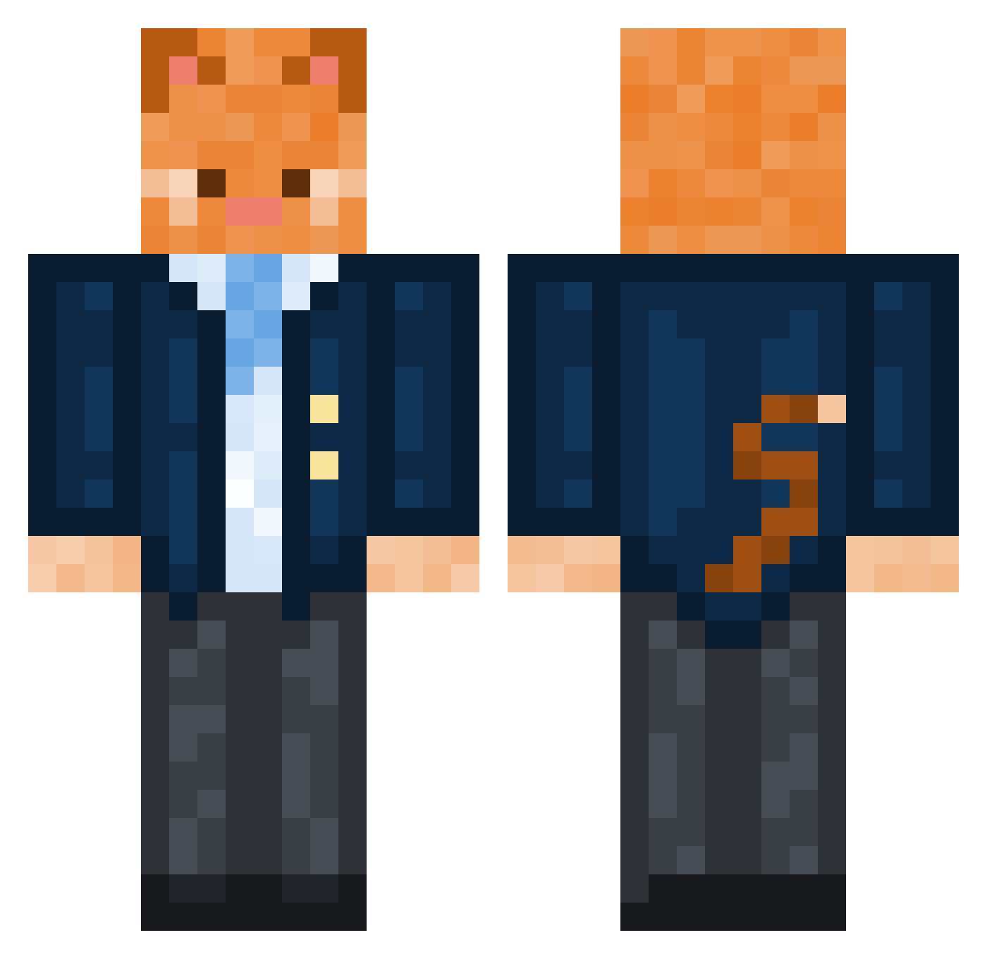 XenU003 Minecraft skin, front and back view