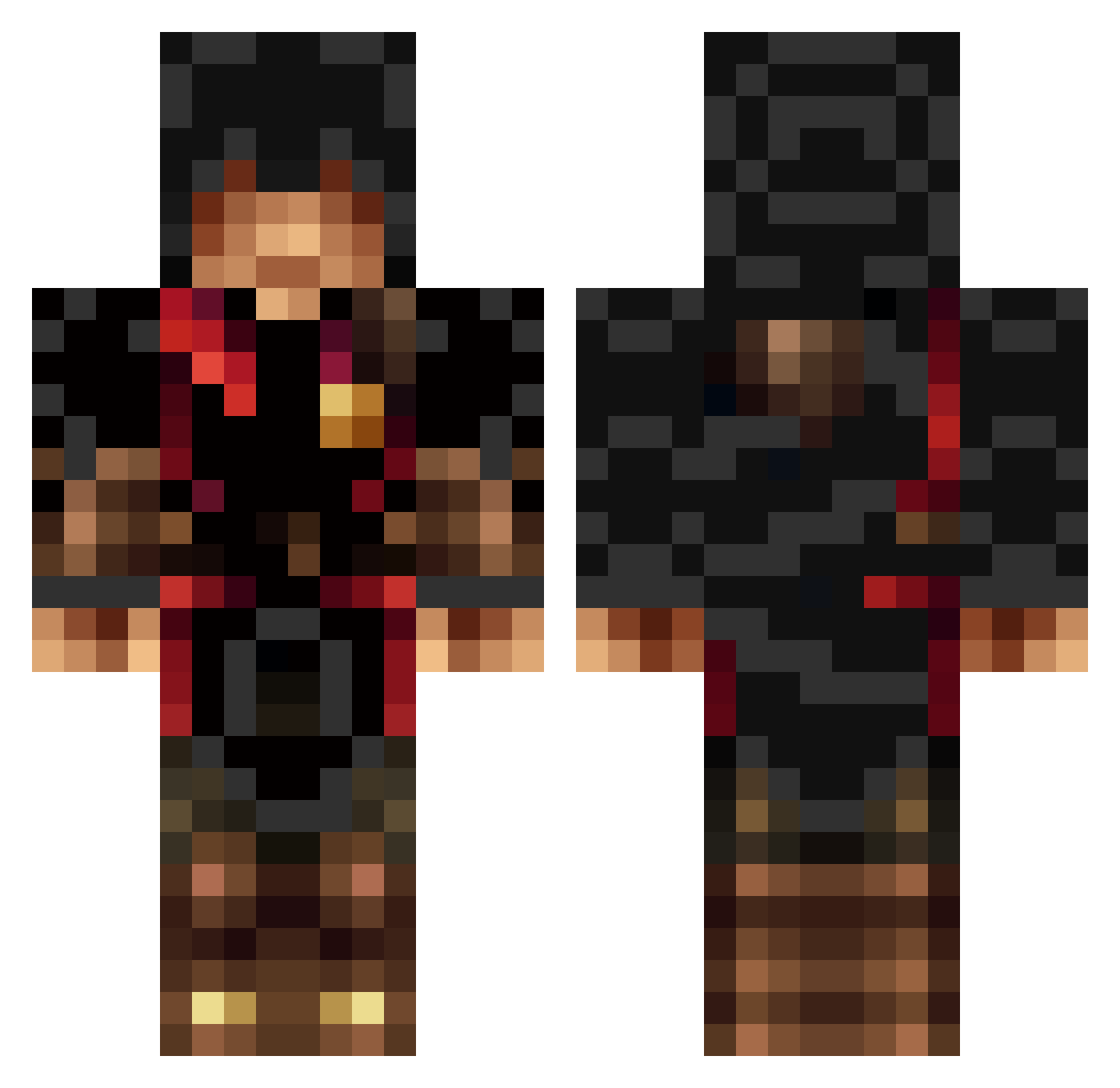 The_DarkWulf Minecraft skin, front and back view