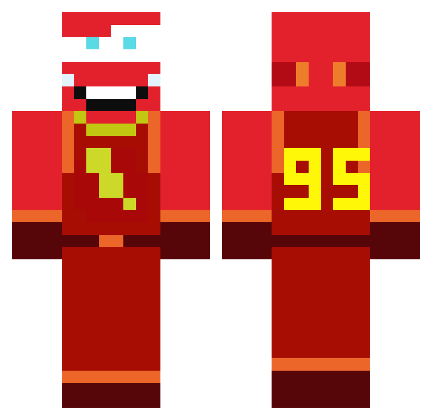 XxDavidXxodawapo Minecraft skin, front and back view