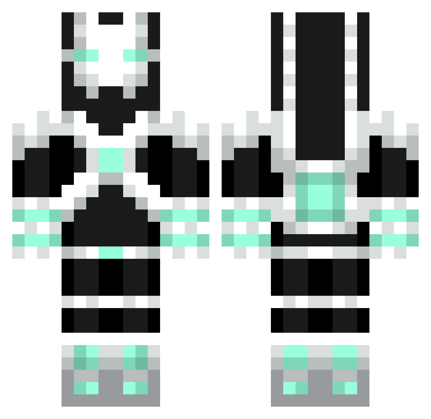 EpYc Minecraft skin, front and back view