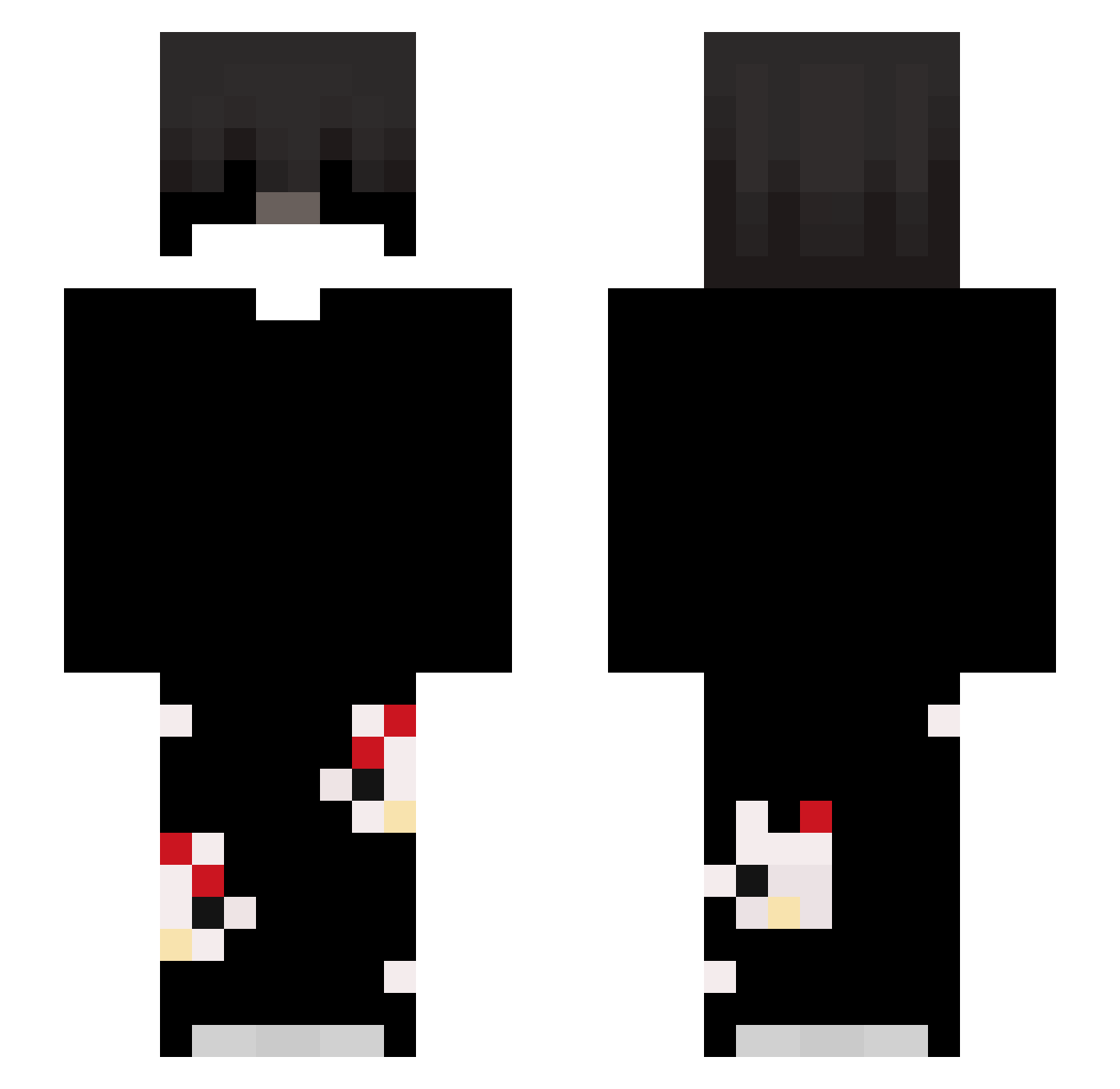 xFigMenx Minecraft skin, front and back view