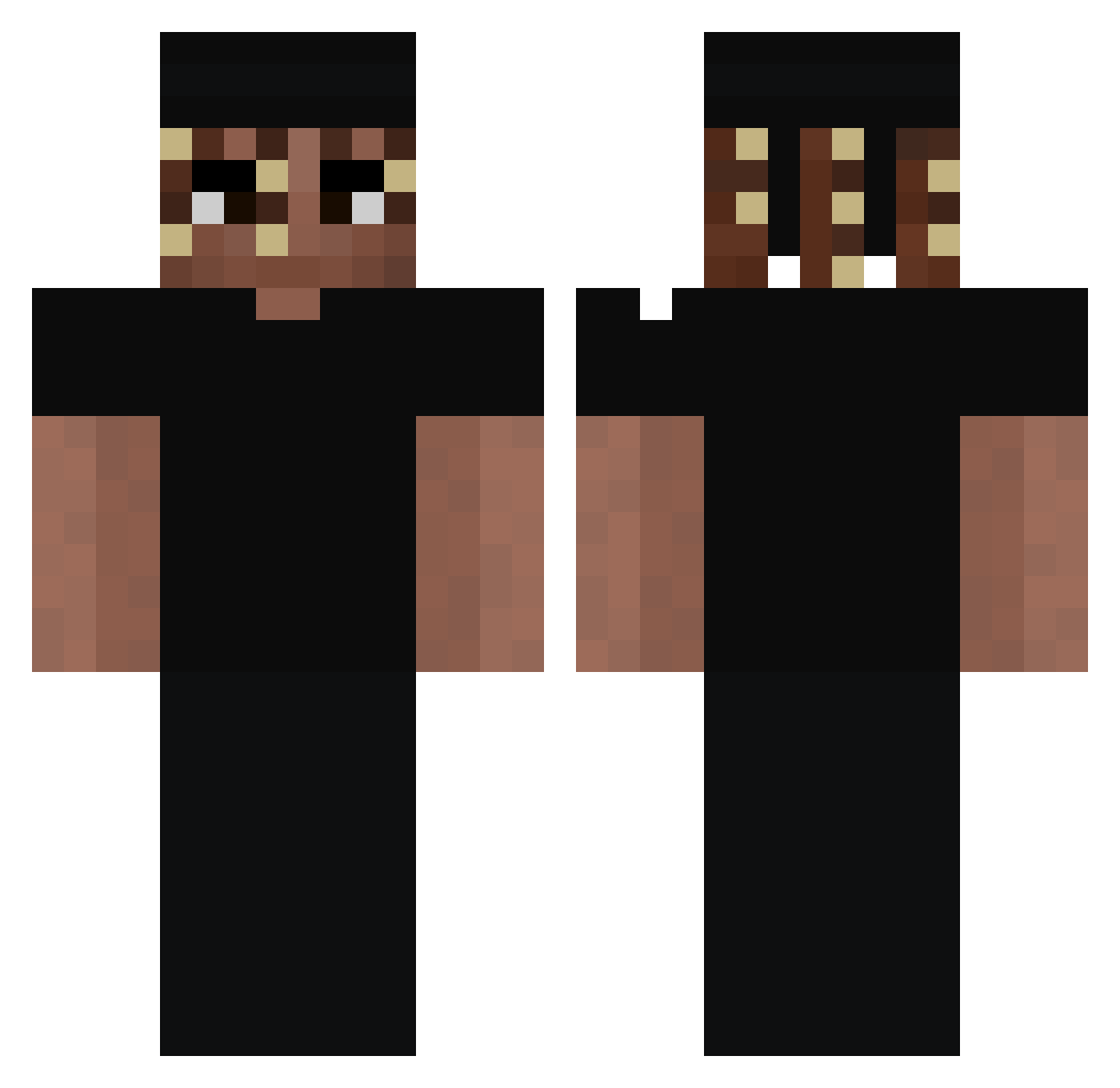 SippiMann Minecraft skin, front and back view