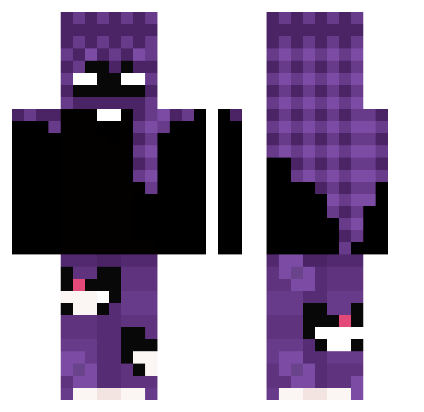 Toleware Minecraft skin, front and back view