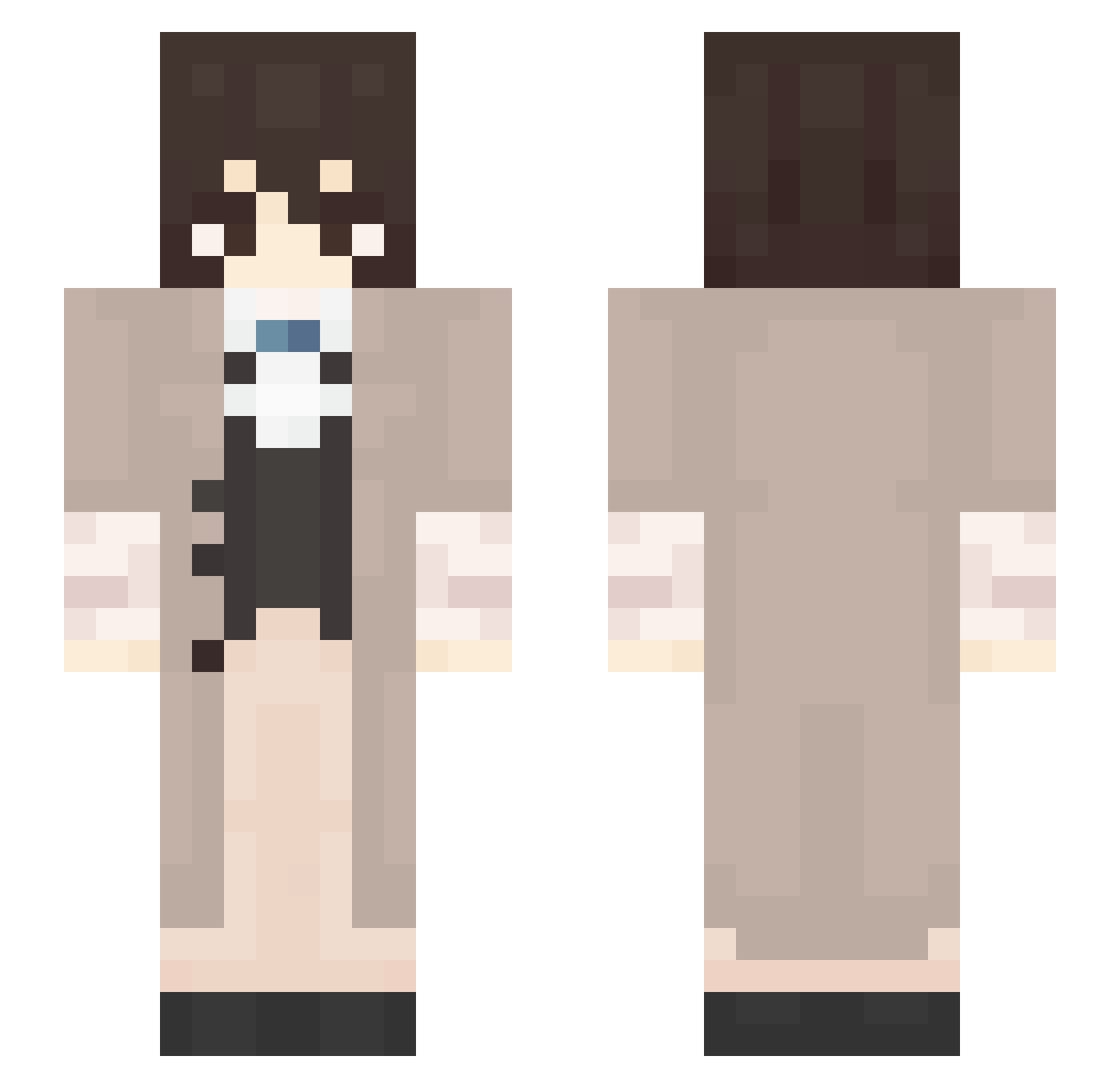 Nunikage Minecraft skin, front and back view