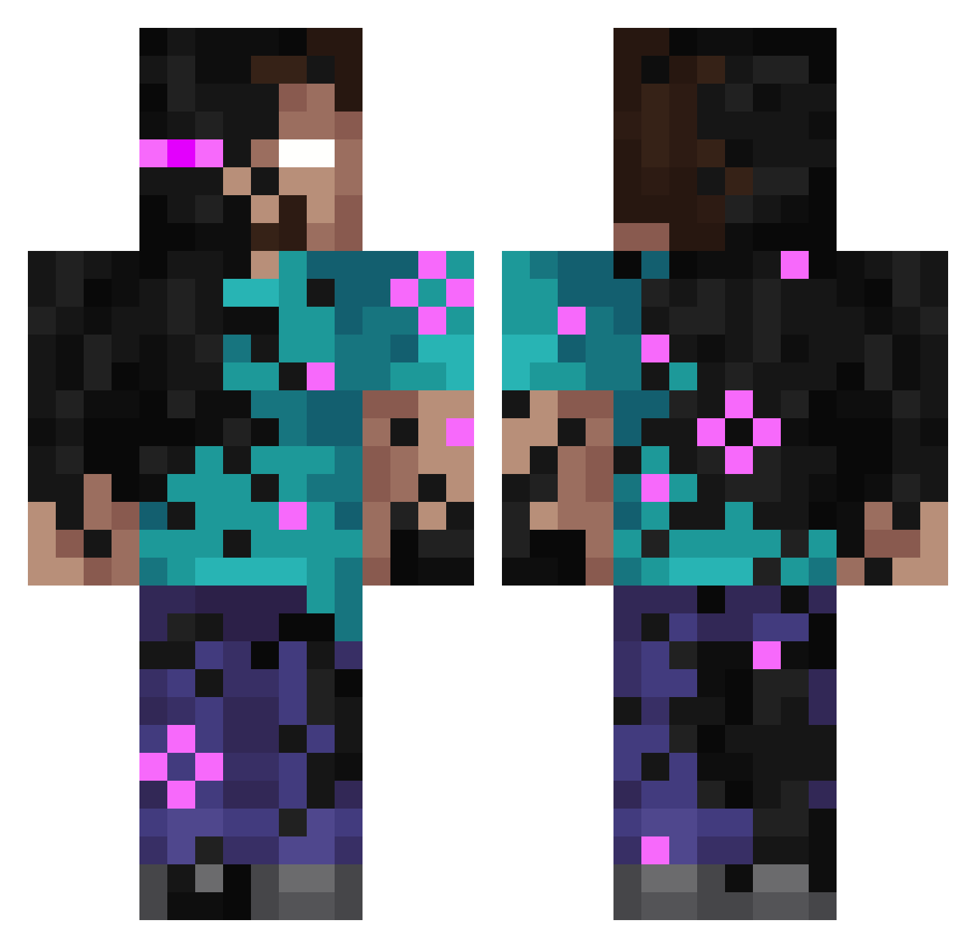 karsaroth Minecraft skin, front and back view