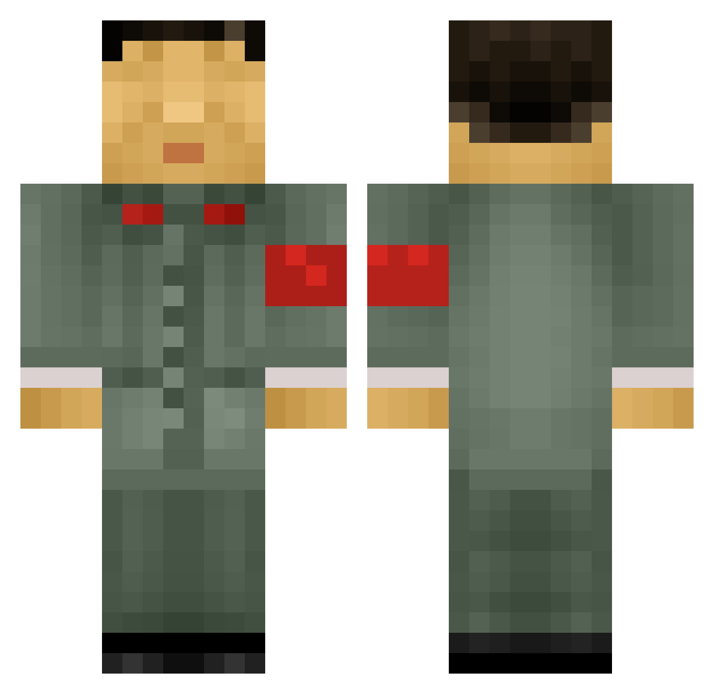CHEESEPUNCACE Minecraft skin, front and back view
