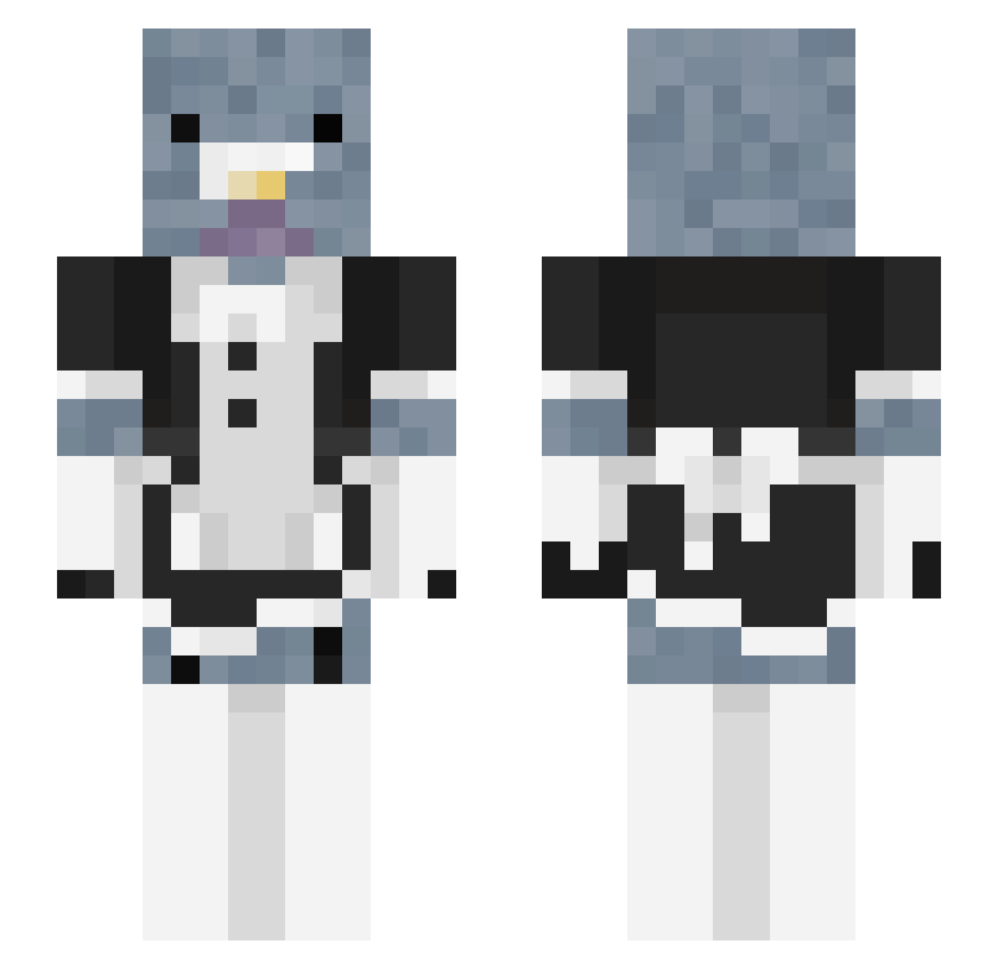 ellysmellywelly Minecraft skin, front and back view
