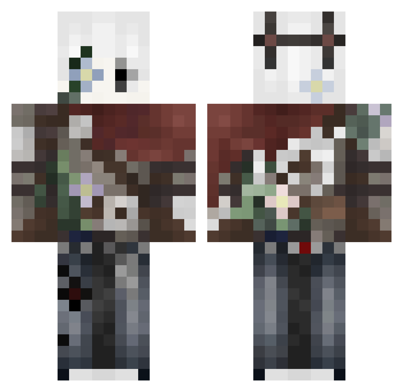 SqueeVA1 Minecraft skin, front and back view