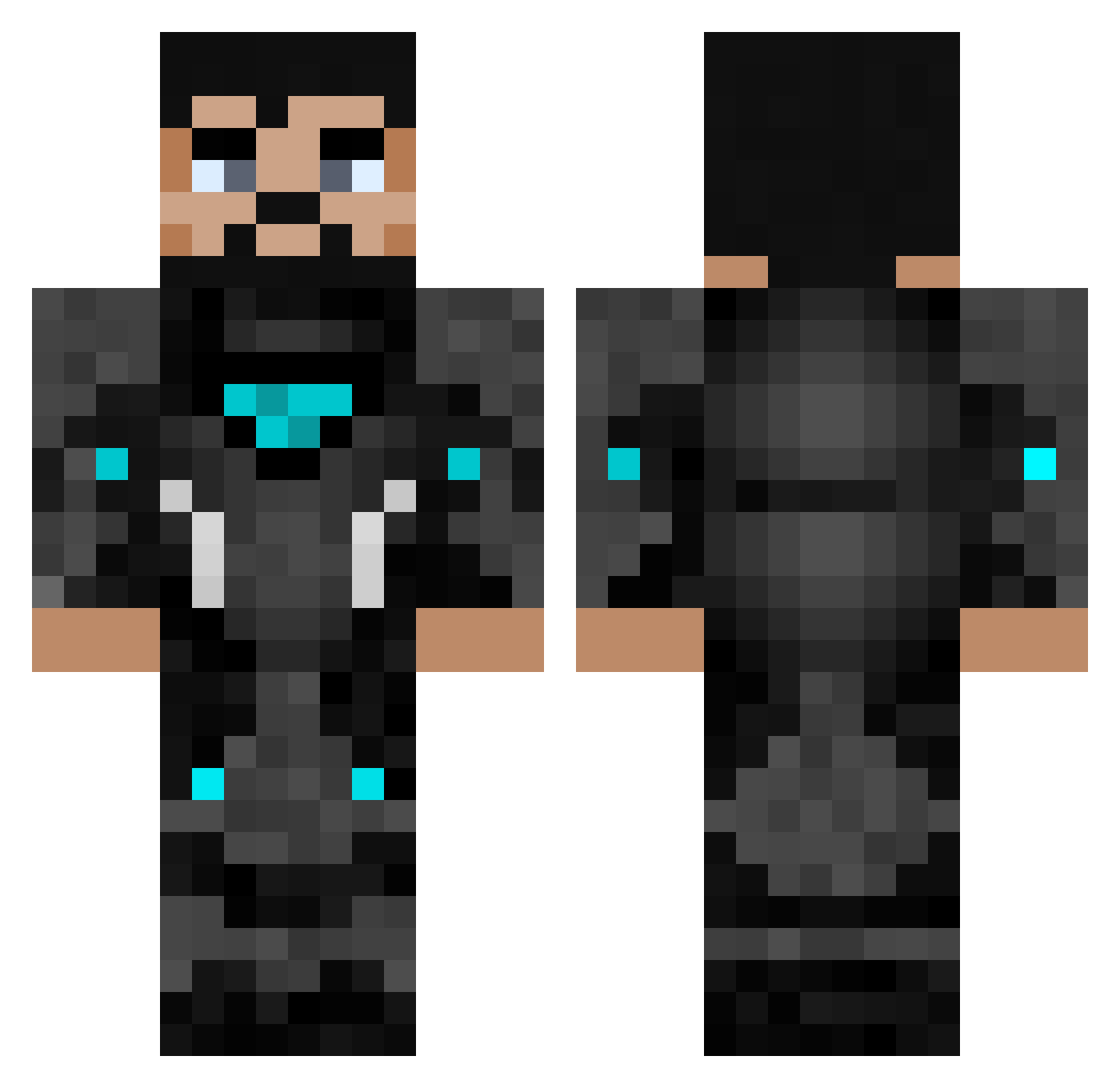LilDresser Minecraft skin, front and back view