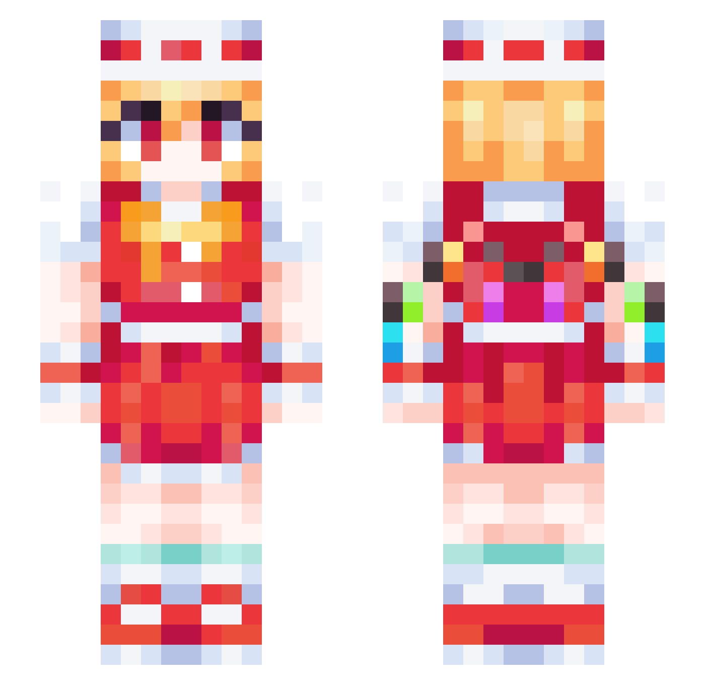 kousenkaga Minecraft skin, front and back view