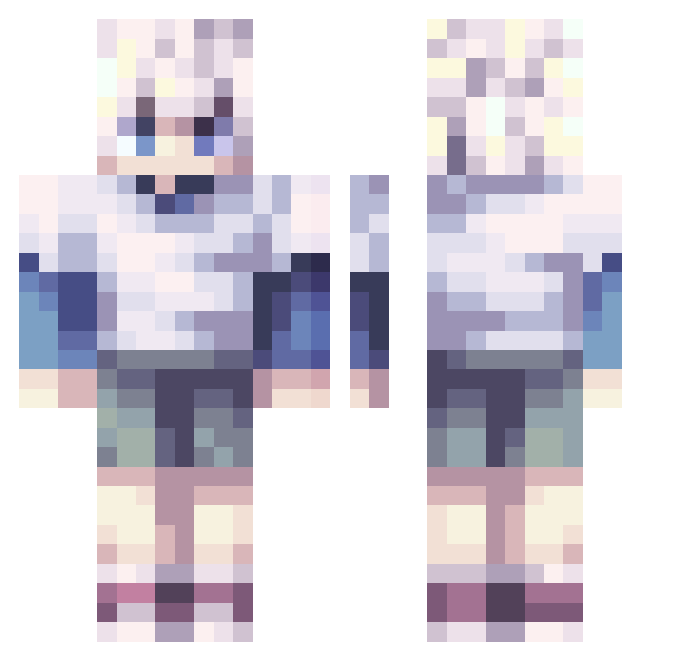 jisaku00 Minecraft skin, front and back view