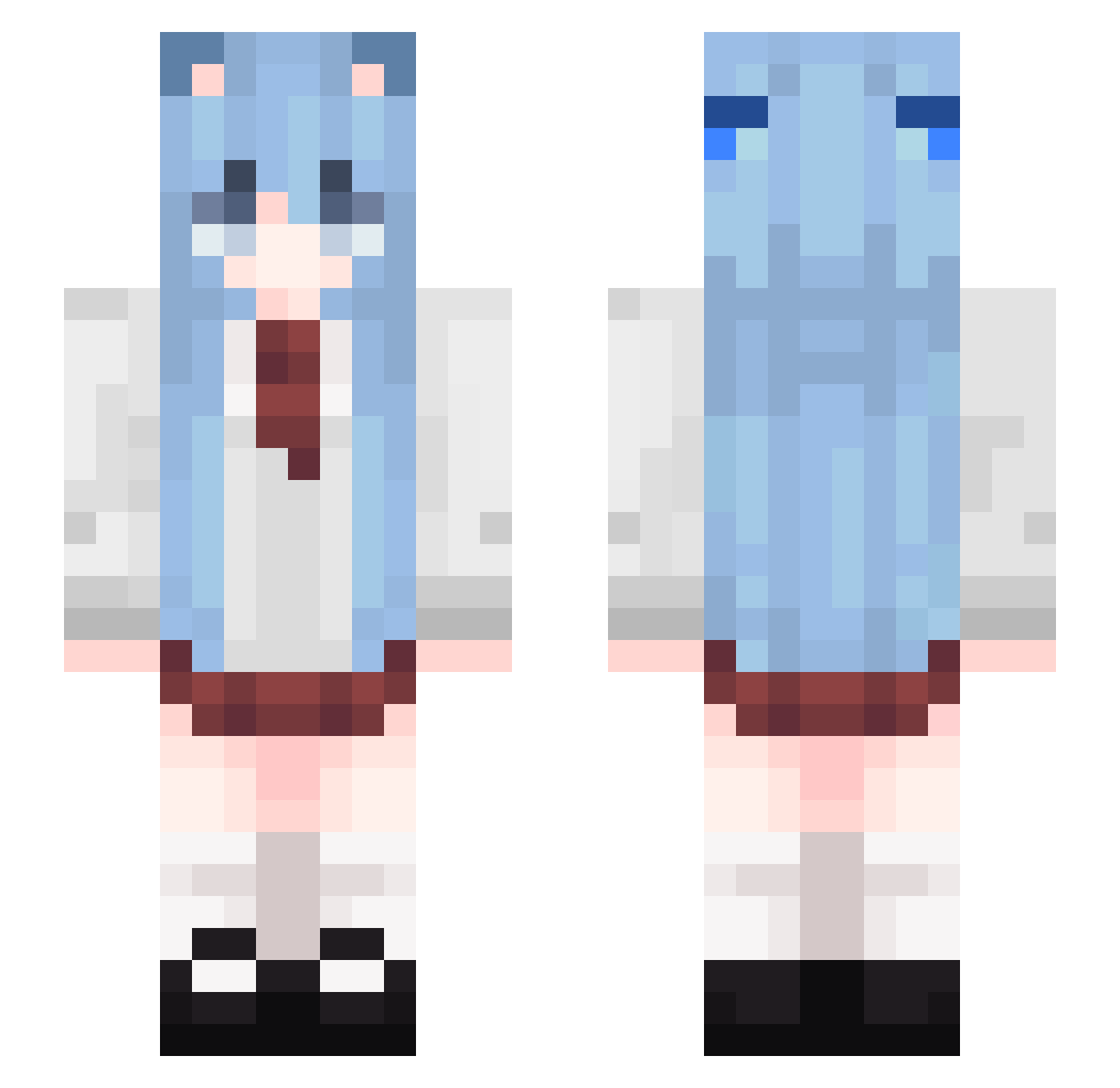 SmokeSoup Minecraft skin, front and back view