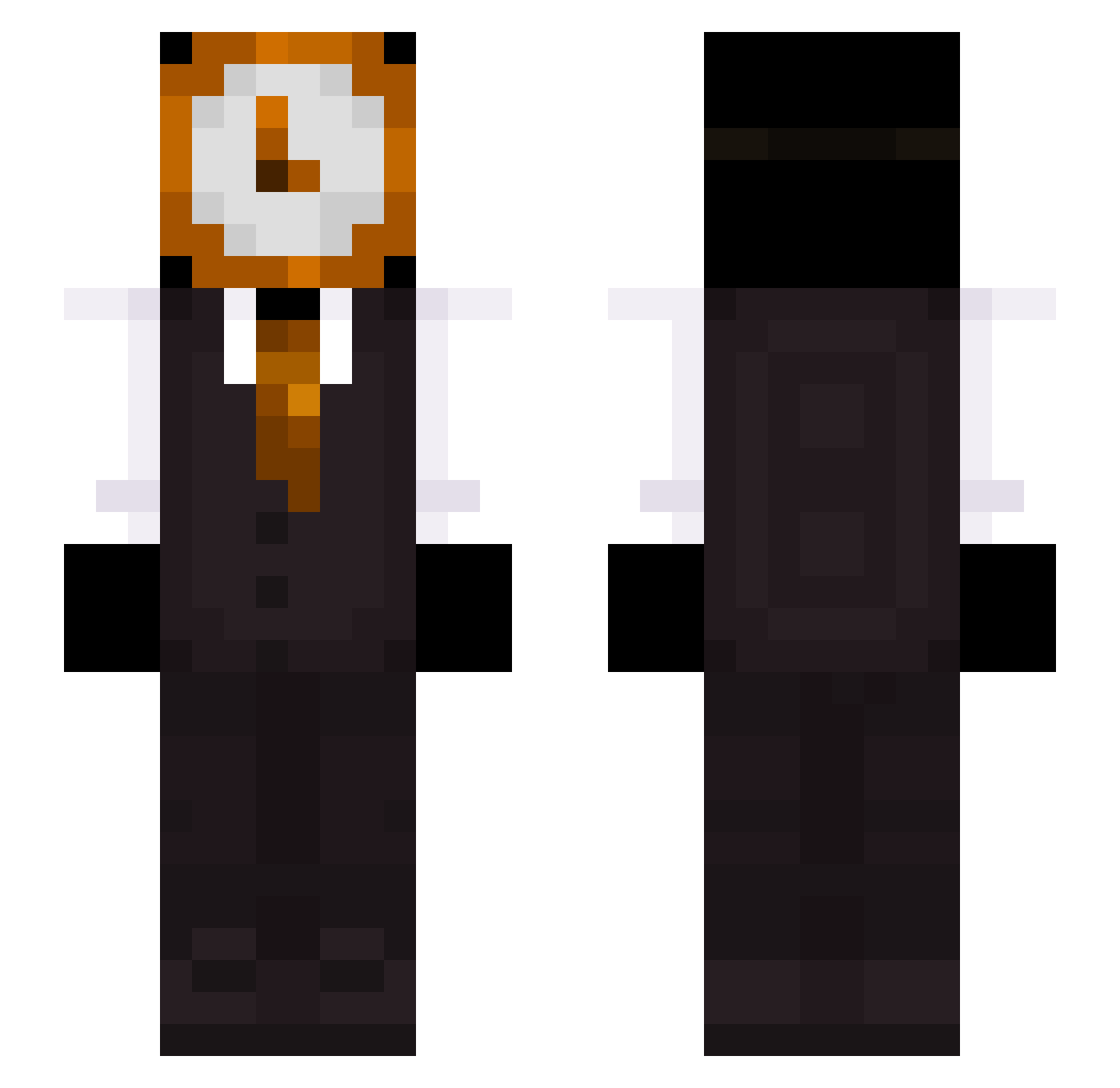 alyldrm Minecraft skin, front and back view