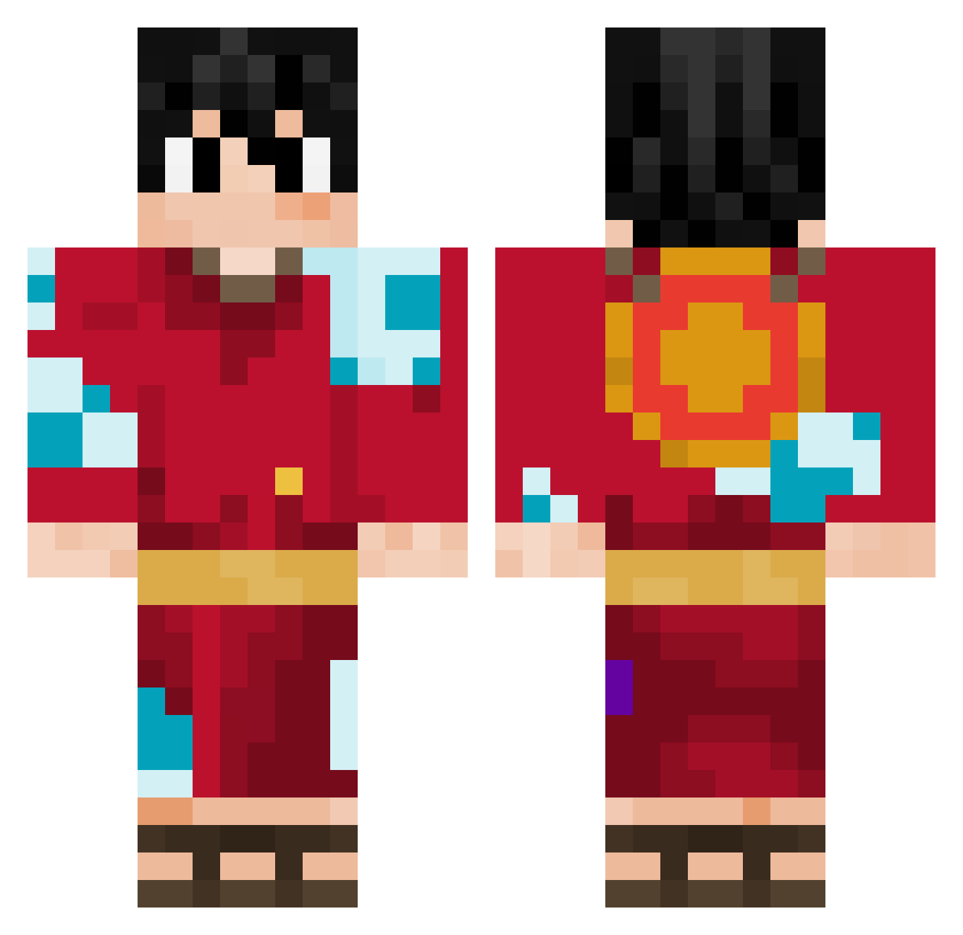 Ls1202 Minecraft skin, front and back view