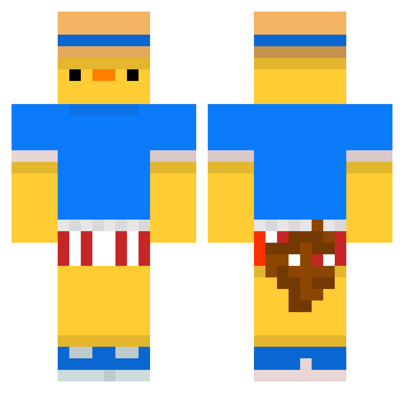 Joaorv Minecraft skin, front and back view
