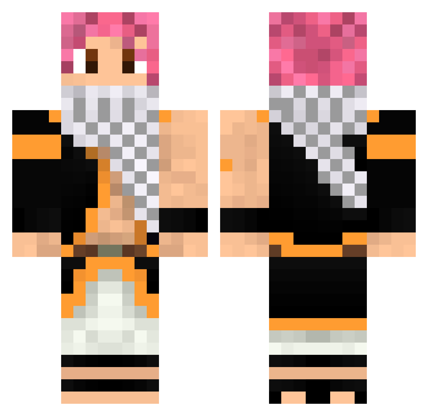 DashiCello Minecraft skin, front and back view