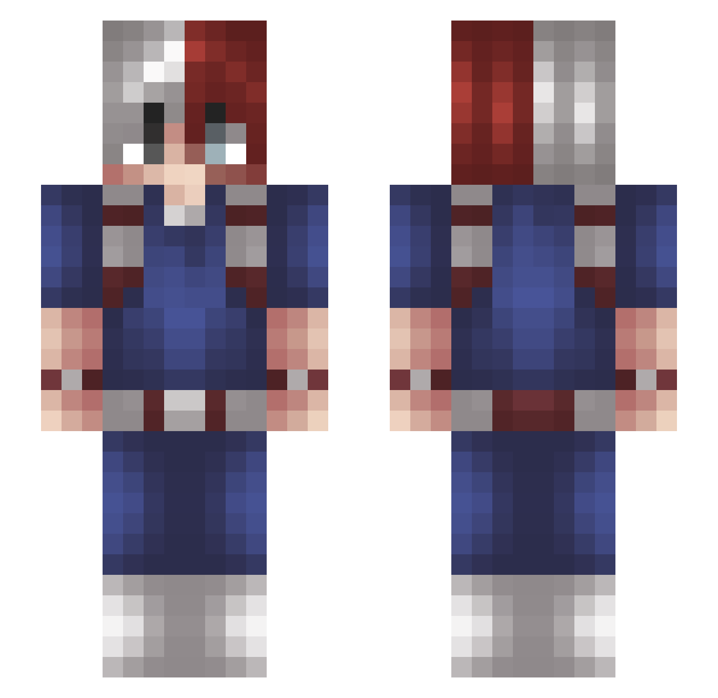 RiozoneDegilim Minecraft skin, front and back view