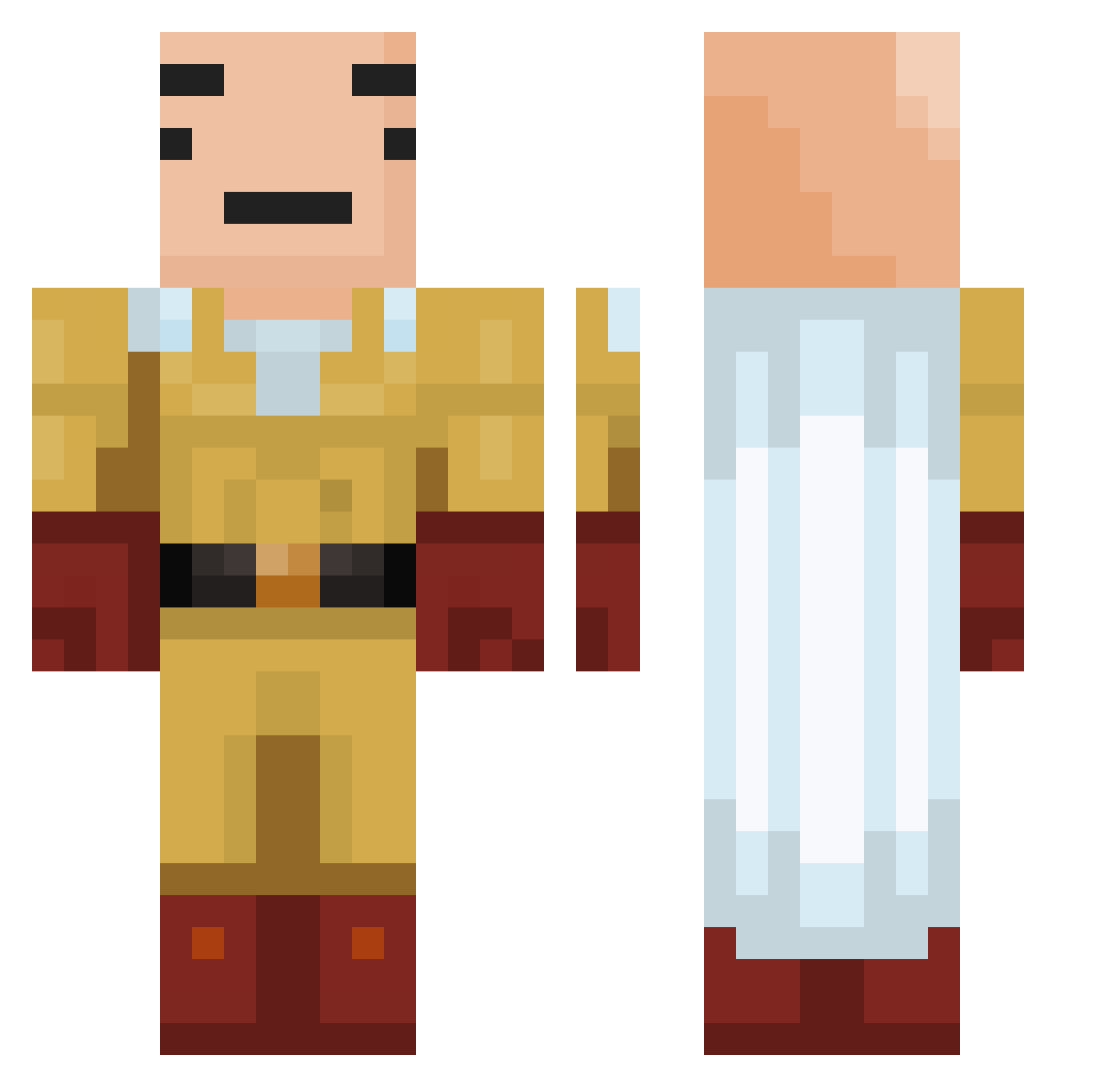 stuarthua Minecraft skin, front and back view