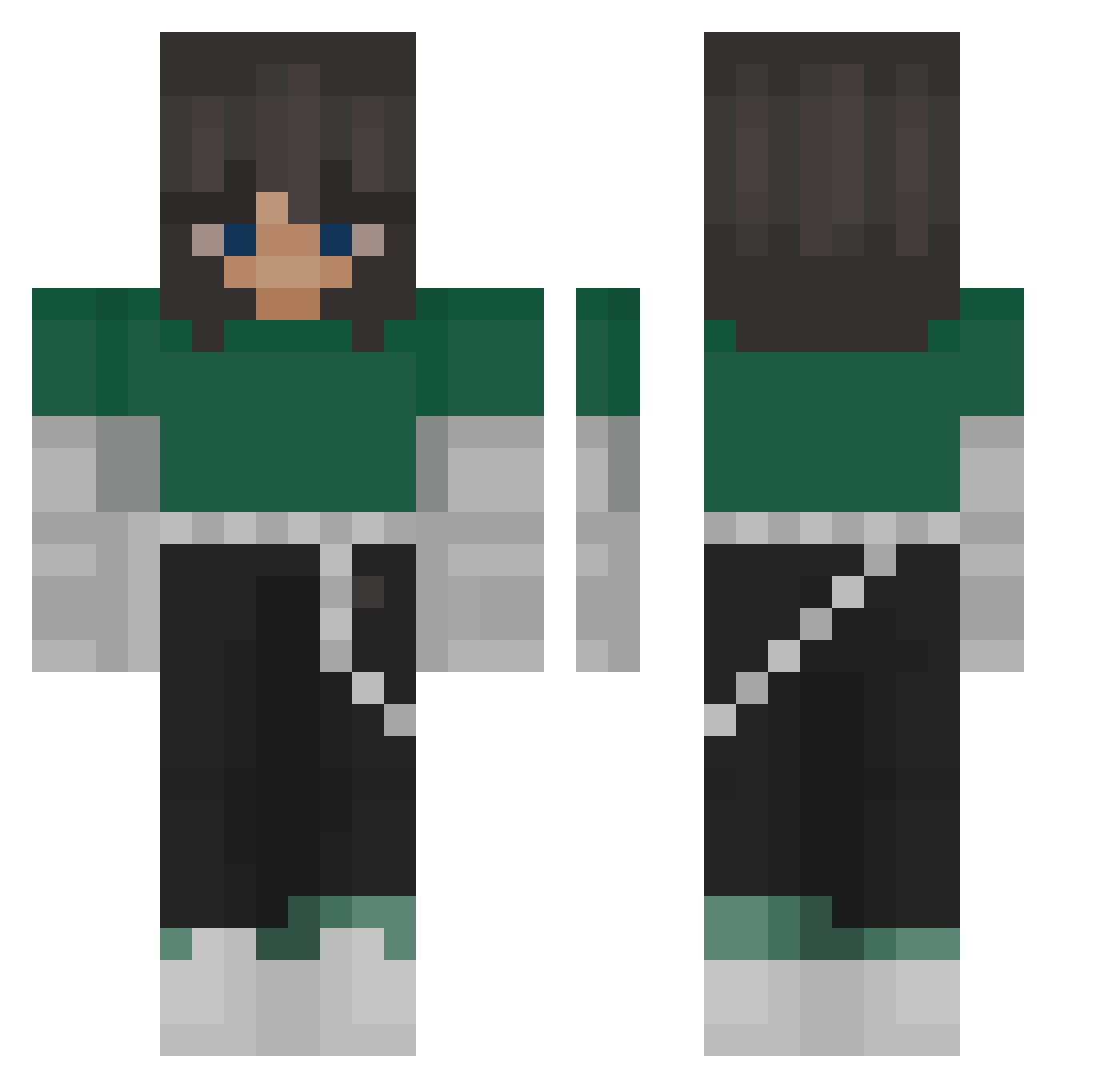 beald Minecraft skin, front and back view
