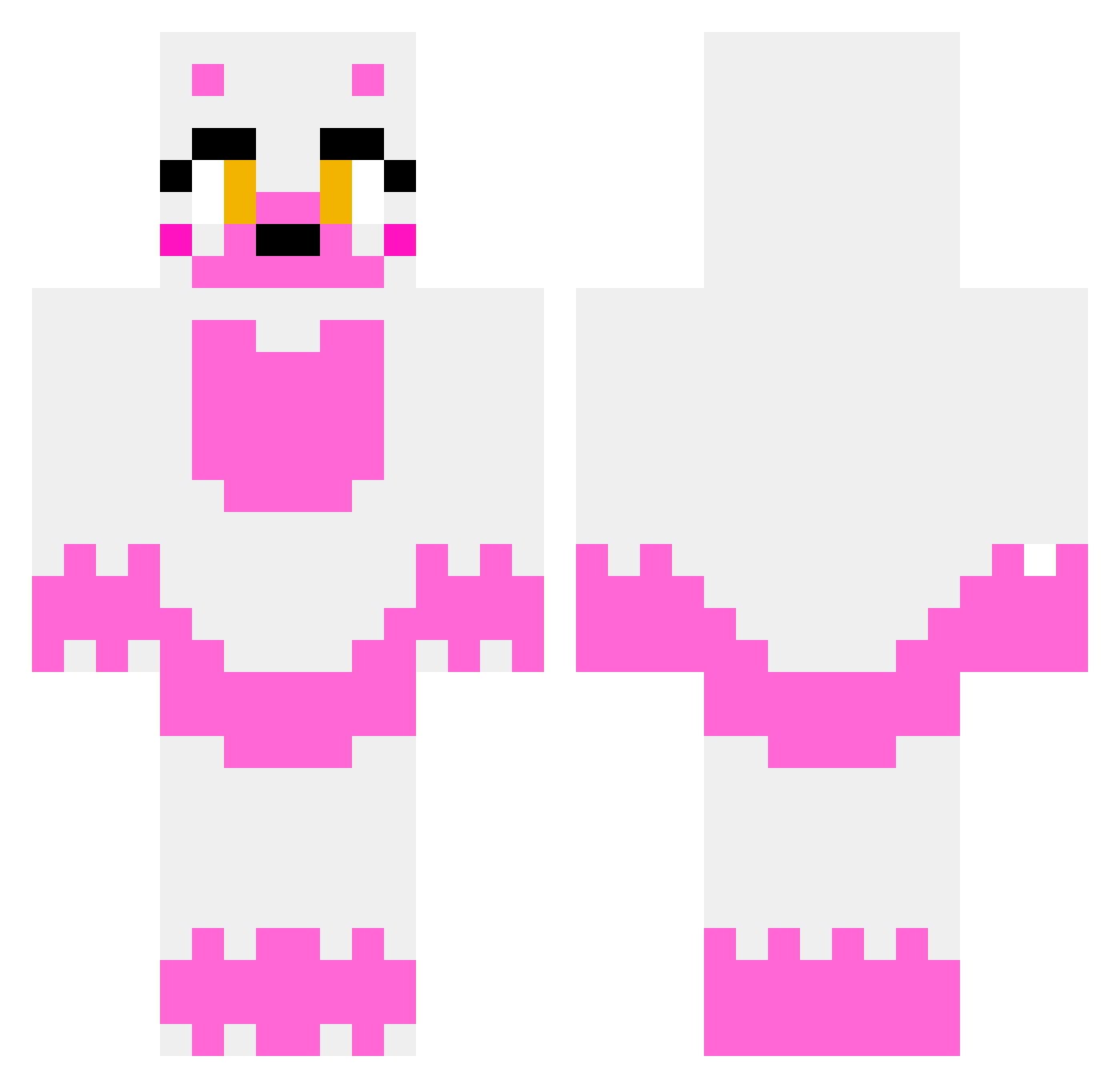 MikaTheGamerWolf Minecraft skin, front and back view