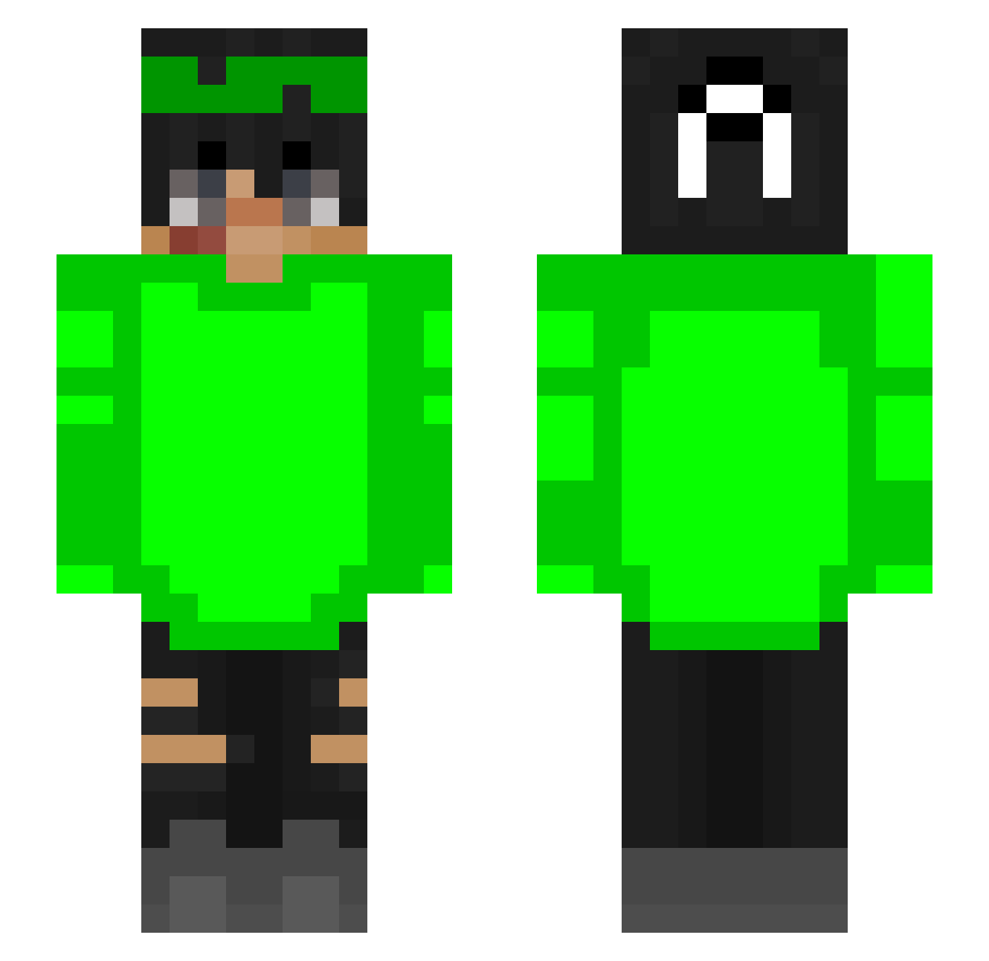 xRogat Minecraft skin, front and back view