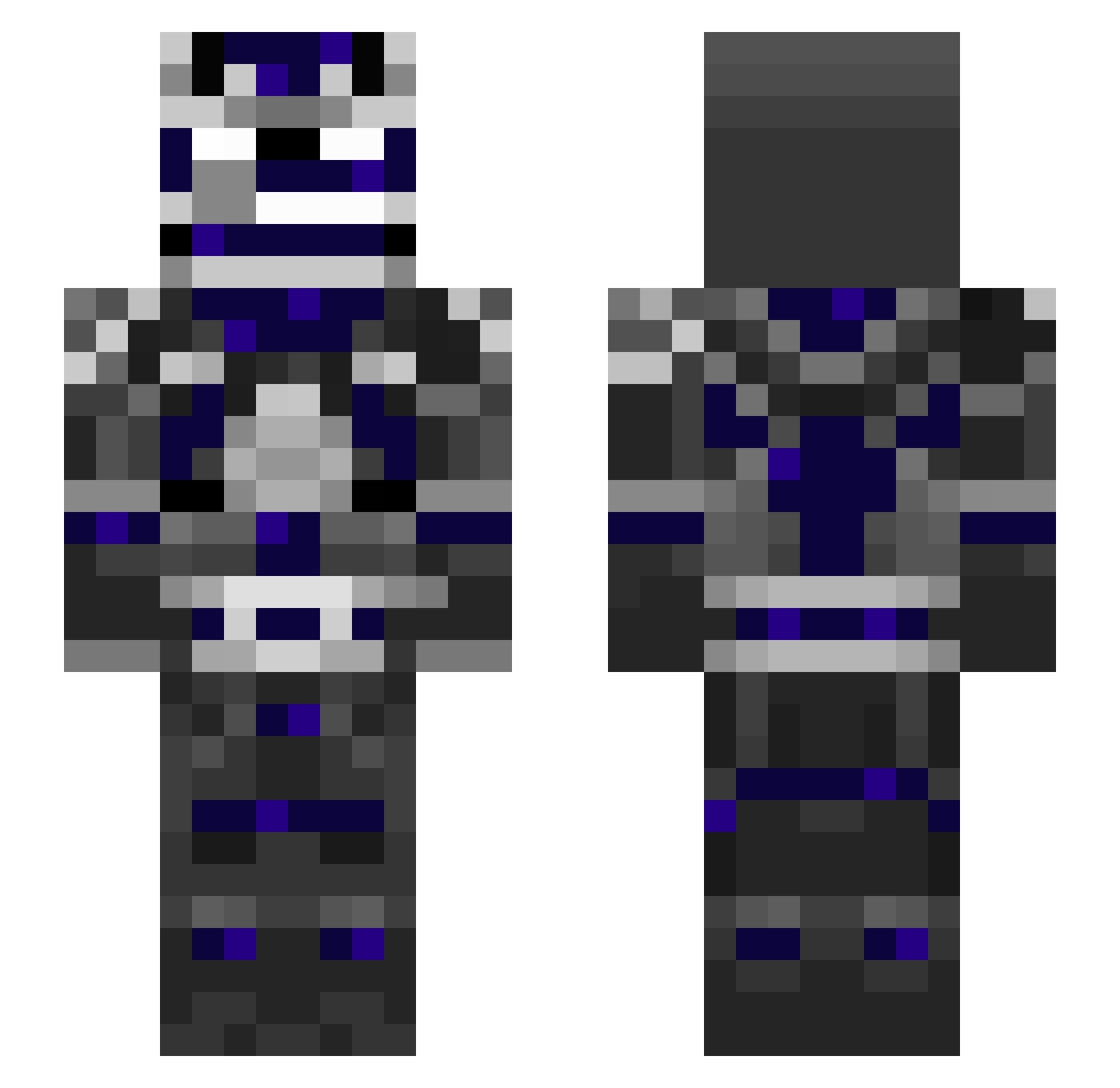 woozsi Minecraft skin, front and back view
