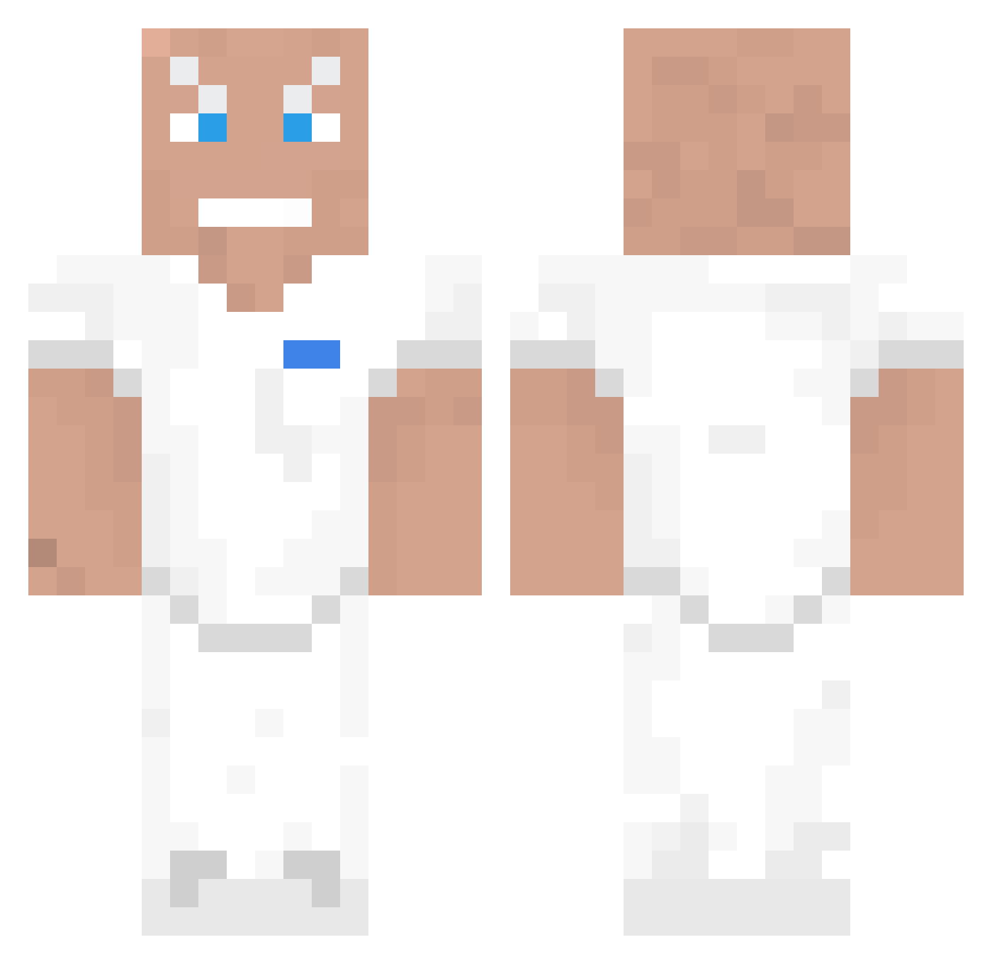 AmMad Minecraft skin, front and back view