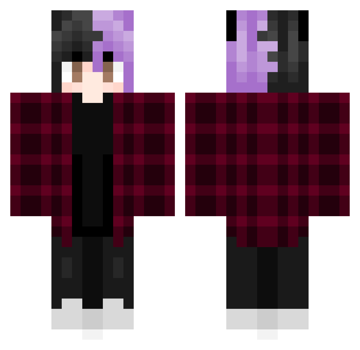 Ryzox79 Minecraft skin, front and back view