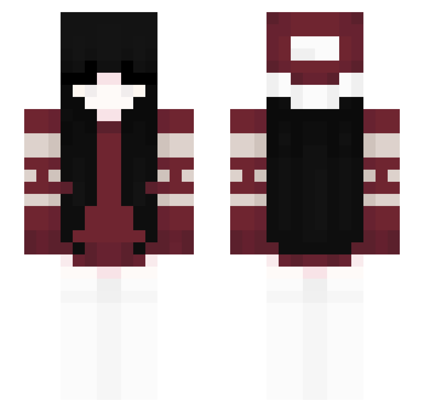 Jxah Minecraft skin, front and back view