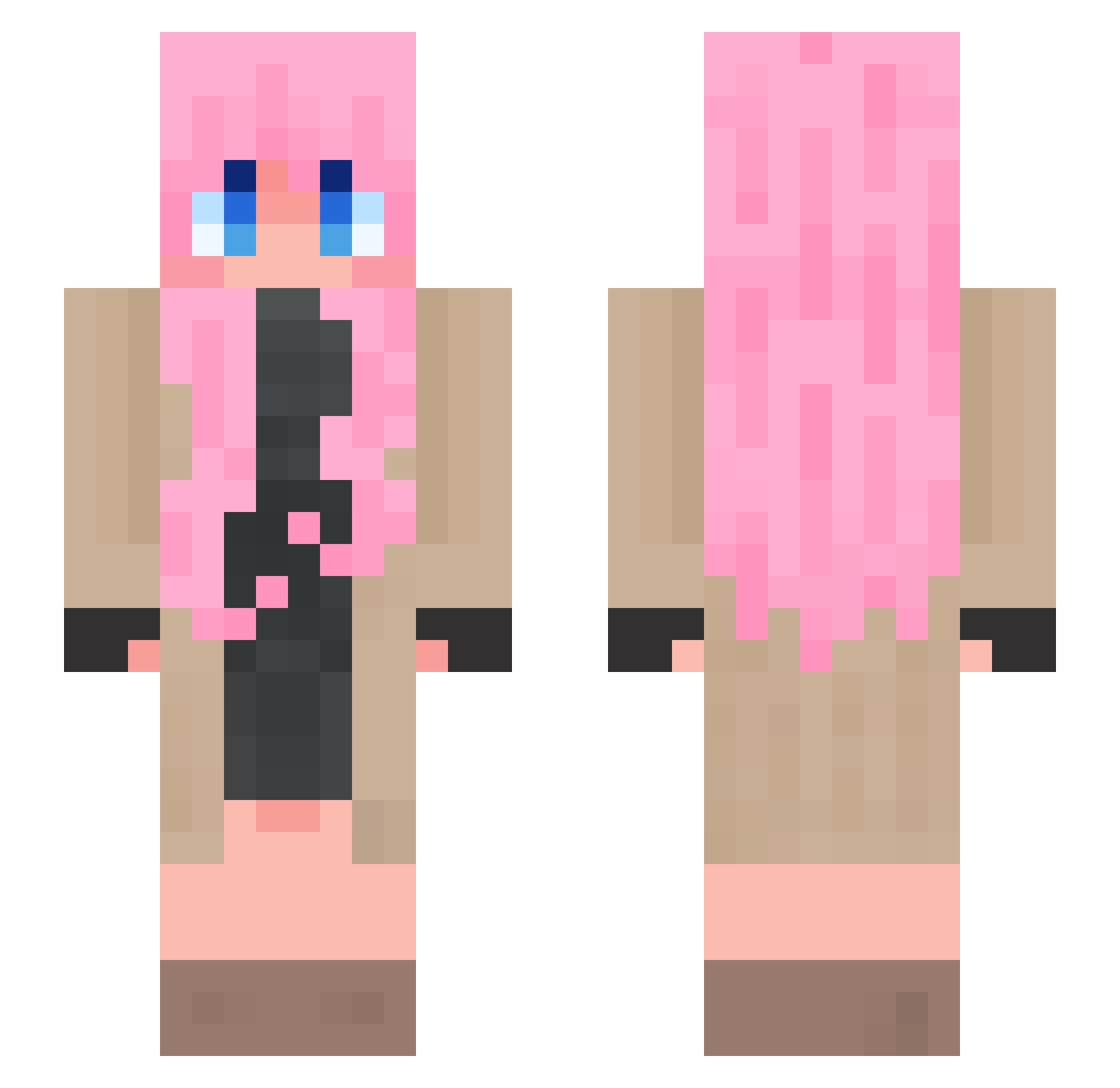 yasminyos Minecraft skin, front and back view