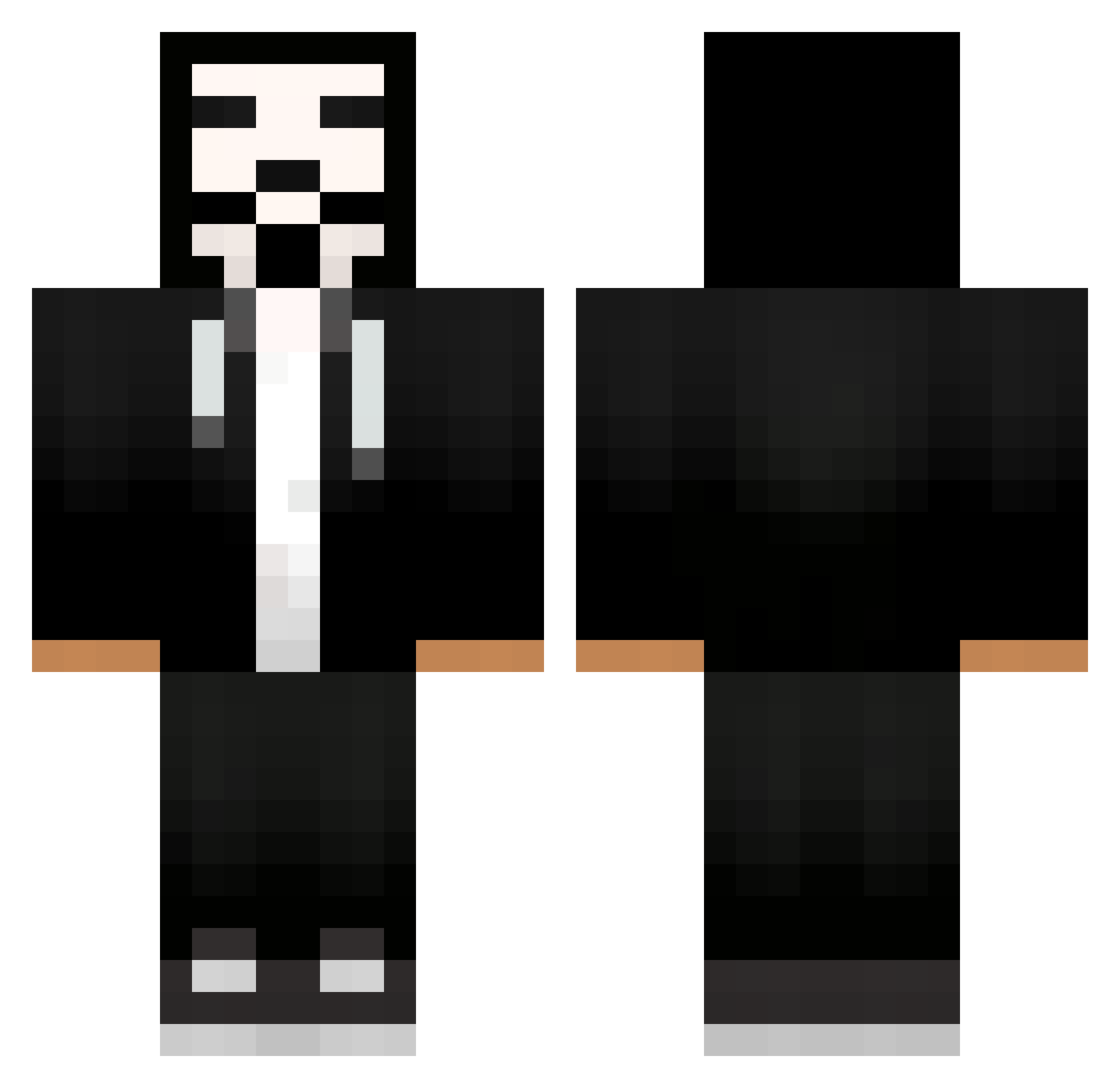 WeAreTheLegion Minecraft skin, front and back view