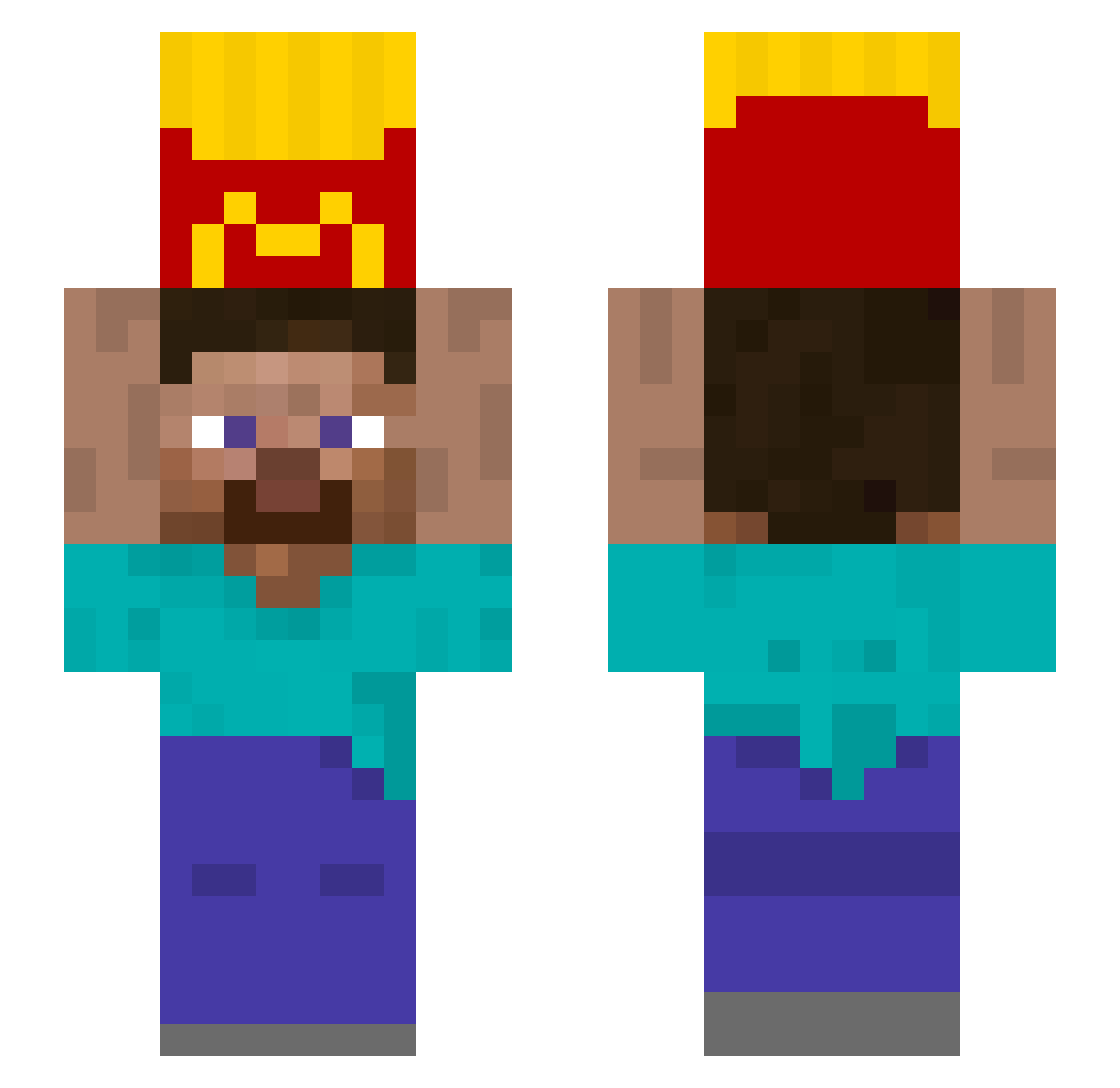 NotCalixte Minecraft skin, front and back view