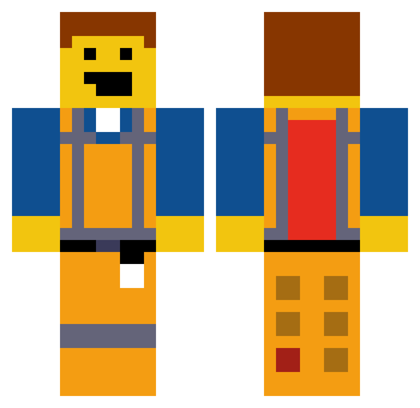 Wolfvs Minecraft skin, front and back view