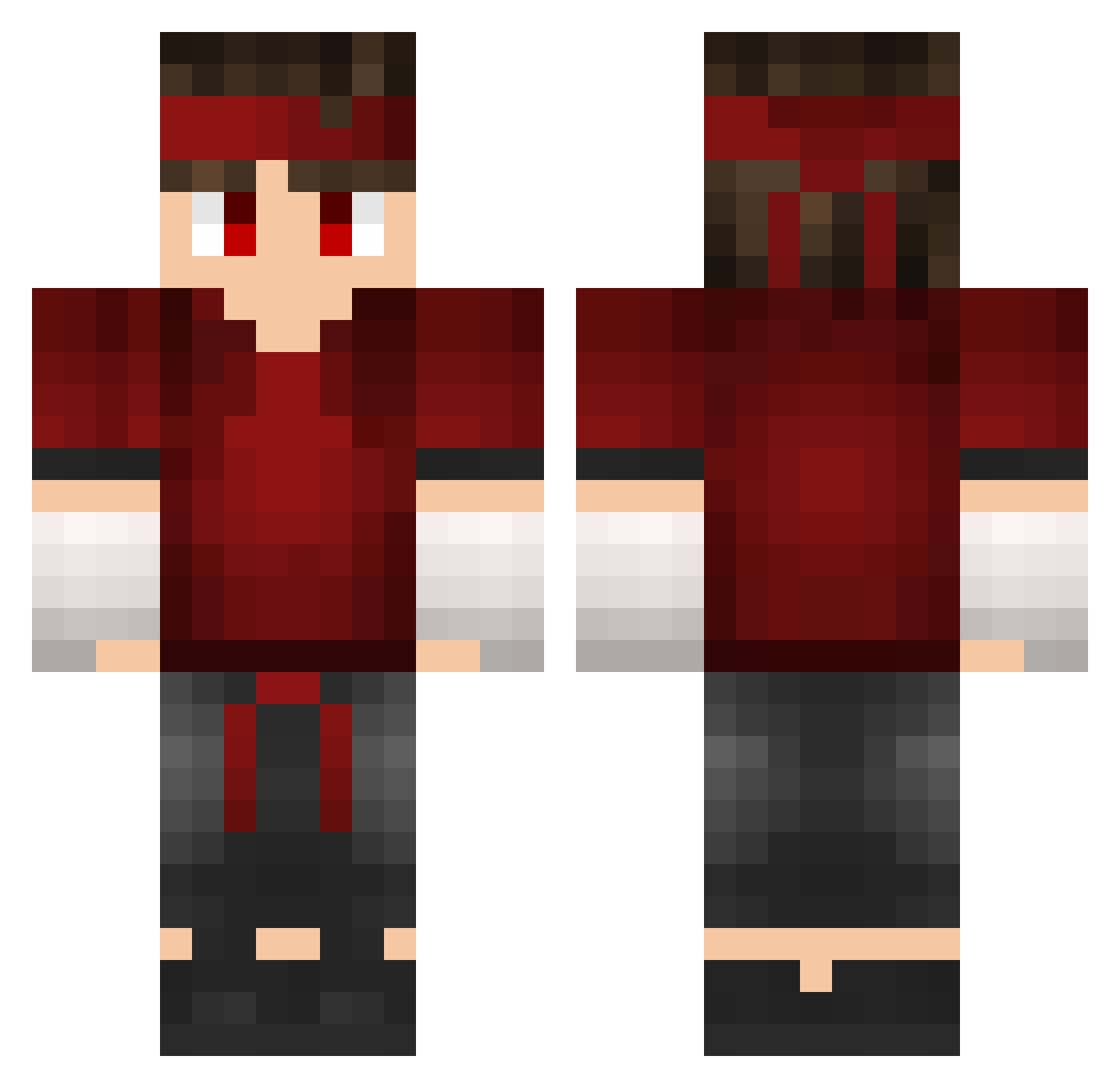 HaaaxShw Minecraft skin, front and back view