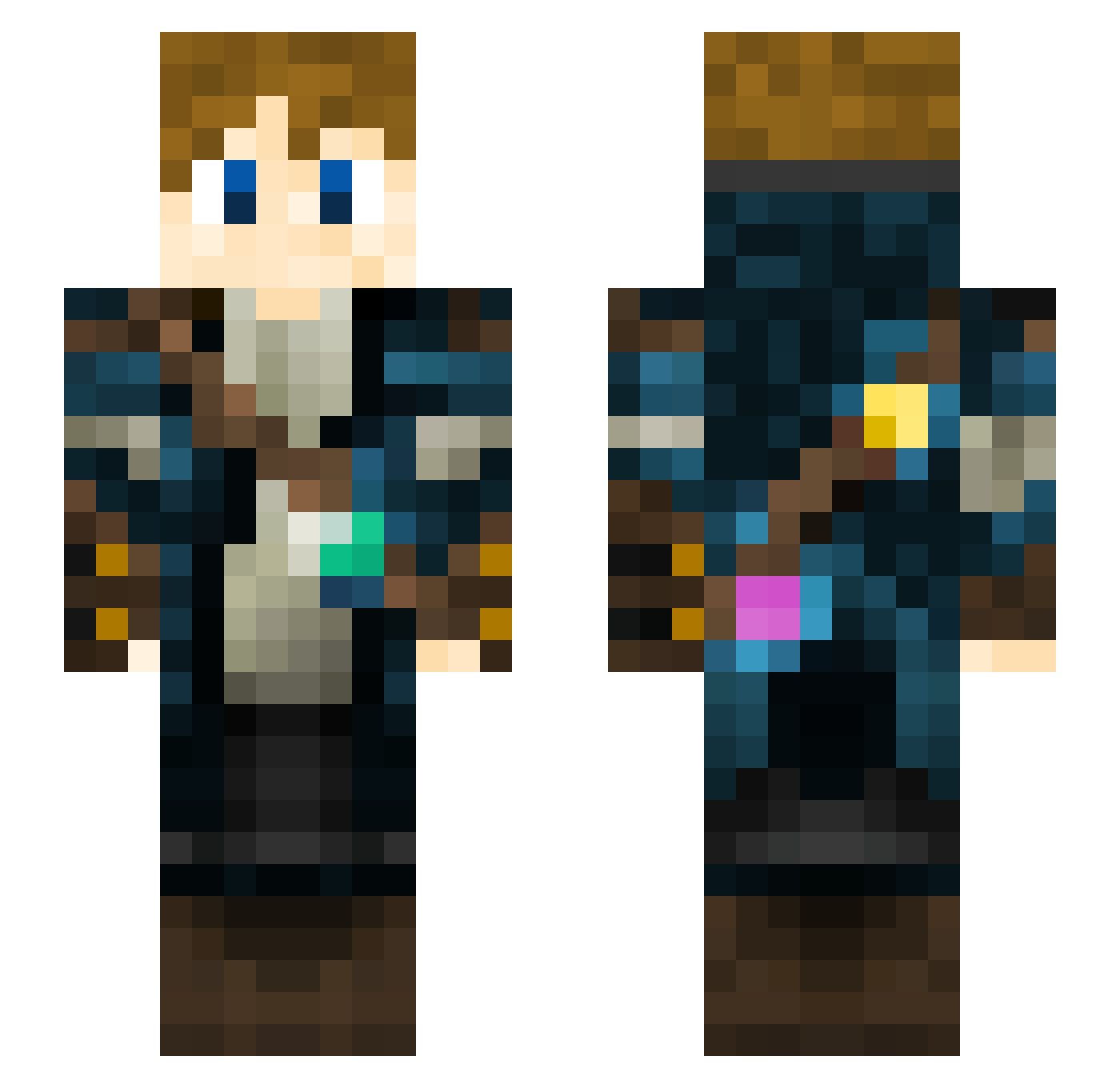 Carnivorious Minecraft skin, front and back view