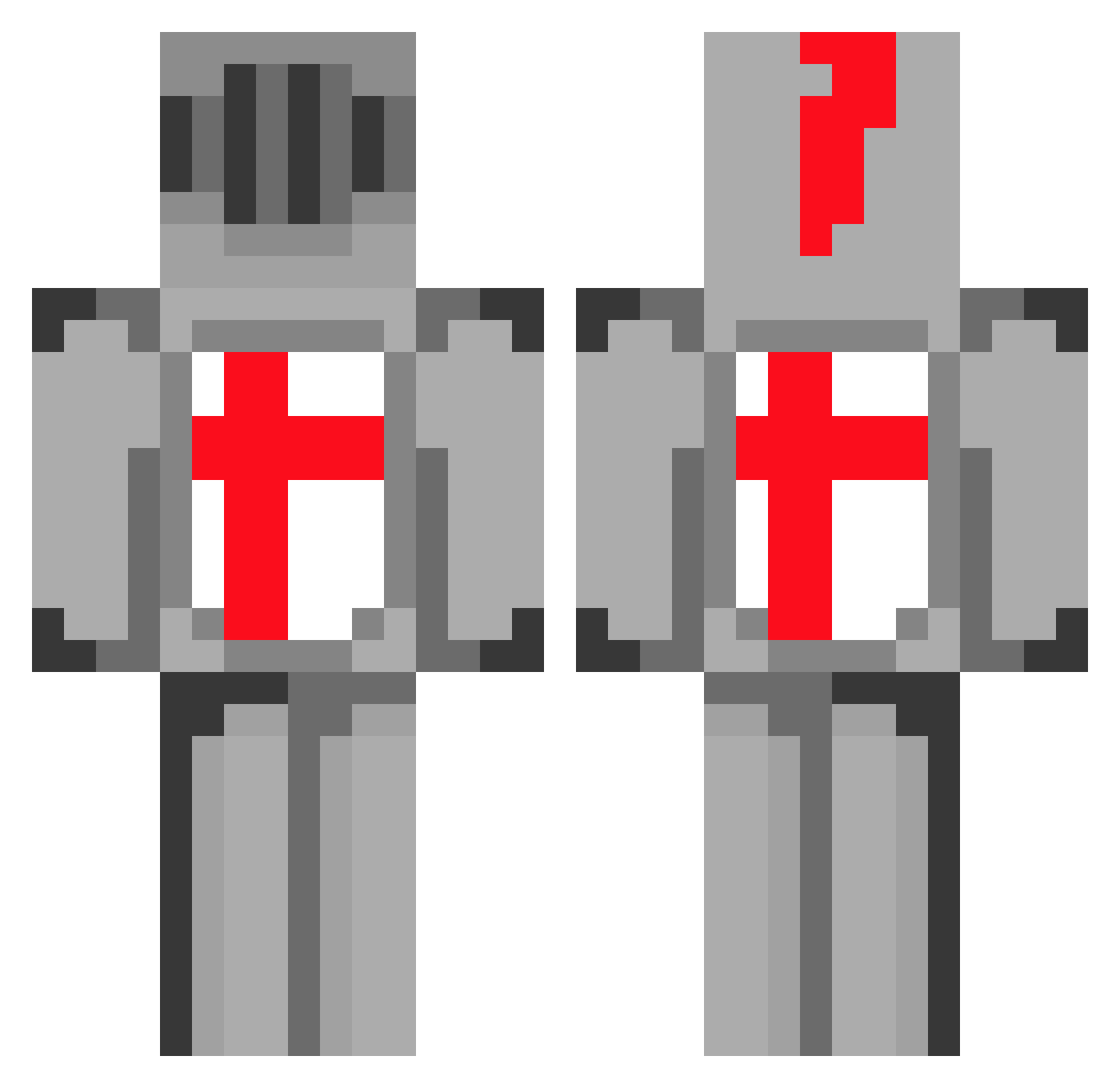 SuperGoodRobot Minecraft skin, front and back view