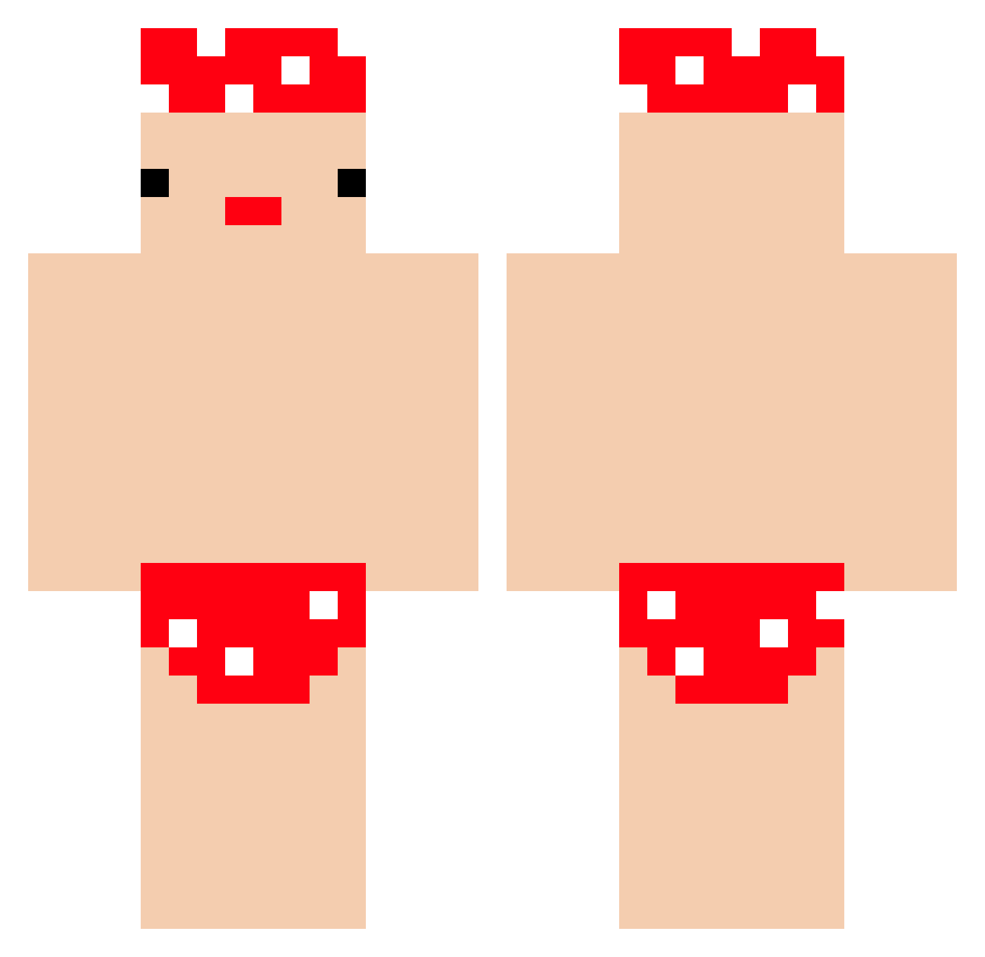 Tjrdjrksmsqjtjt Minecraft skin, front and back view